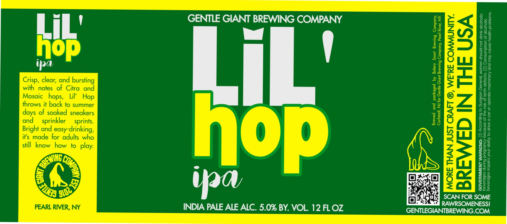 Lil' Hop IPA by Gentle Giant Brewing - beer label