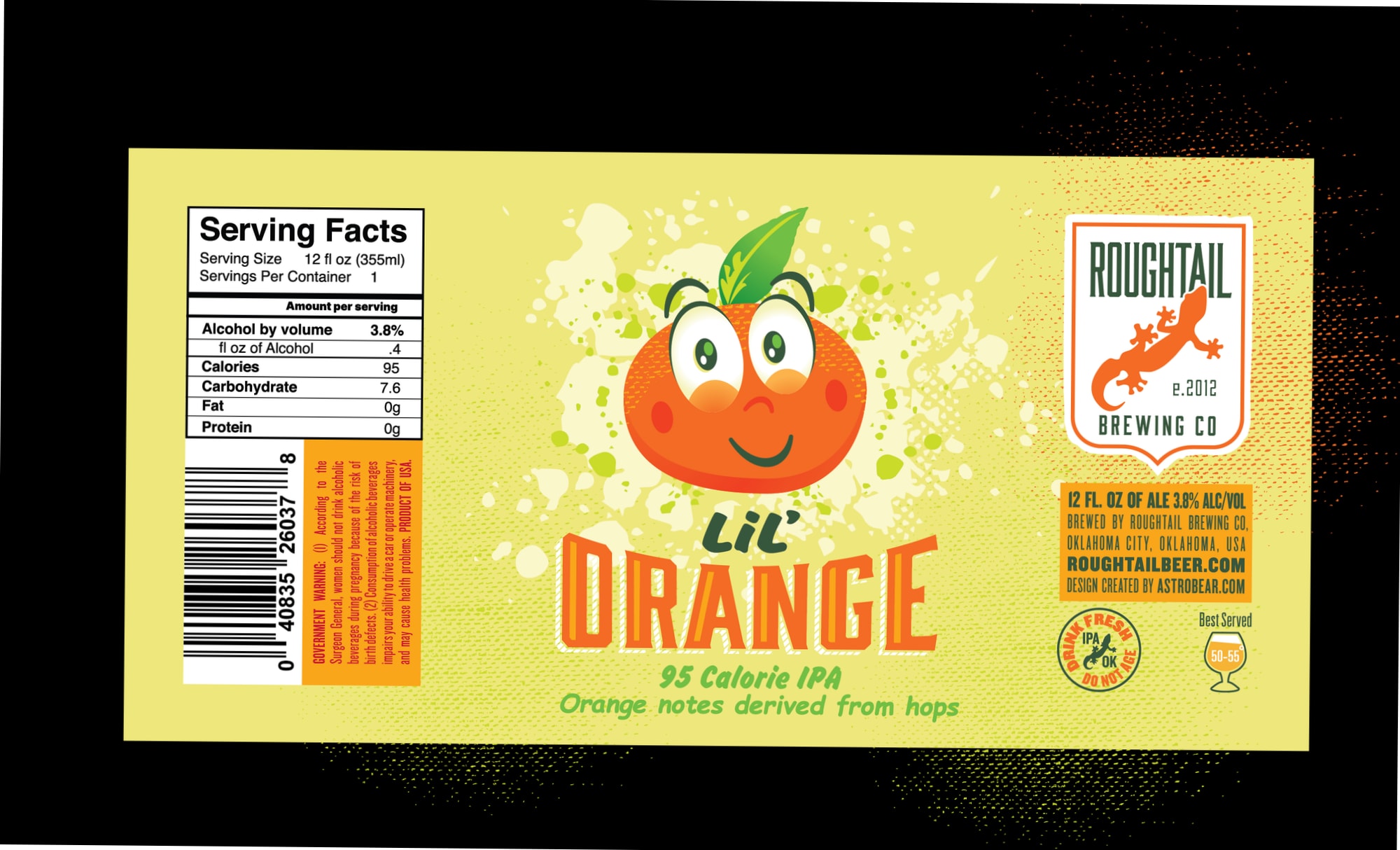 Lil’ Orange by RoughTail Brewing Co. - beer label