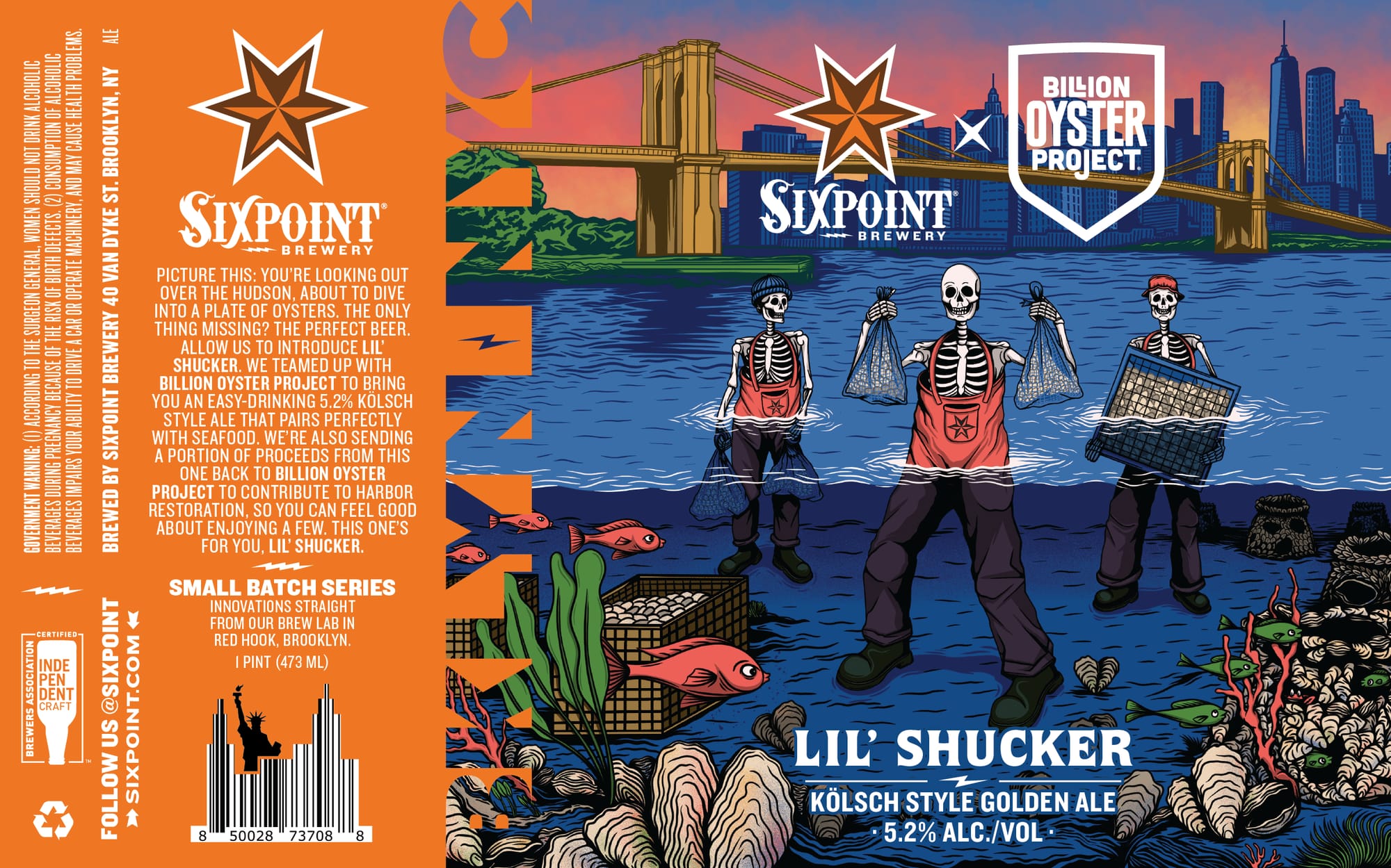 Lil' Shucker by Sixpoint Brewery - beer label