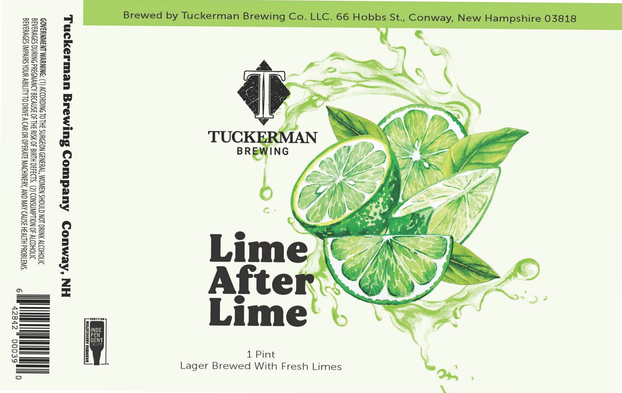 Lime After by Tuckerman Brewing Co. - beer label