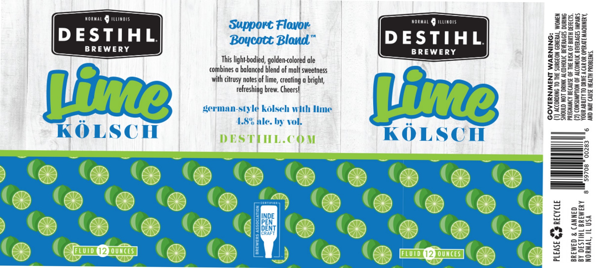Lime Kölsch by Destihl Brewery - beer label