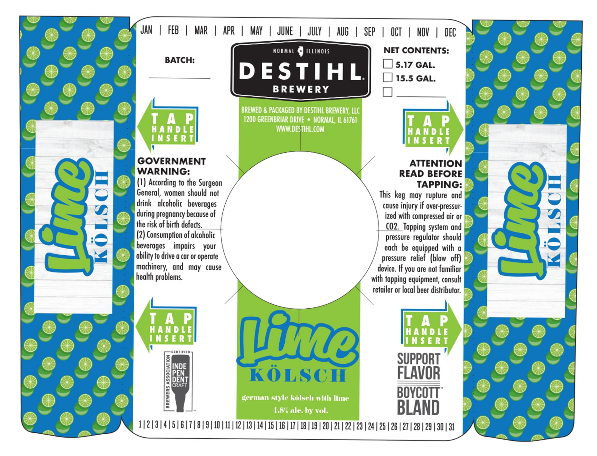 Lime Kölsch by Destihl Brewery - beer label