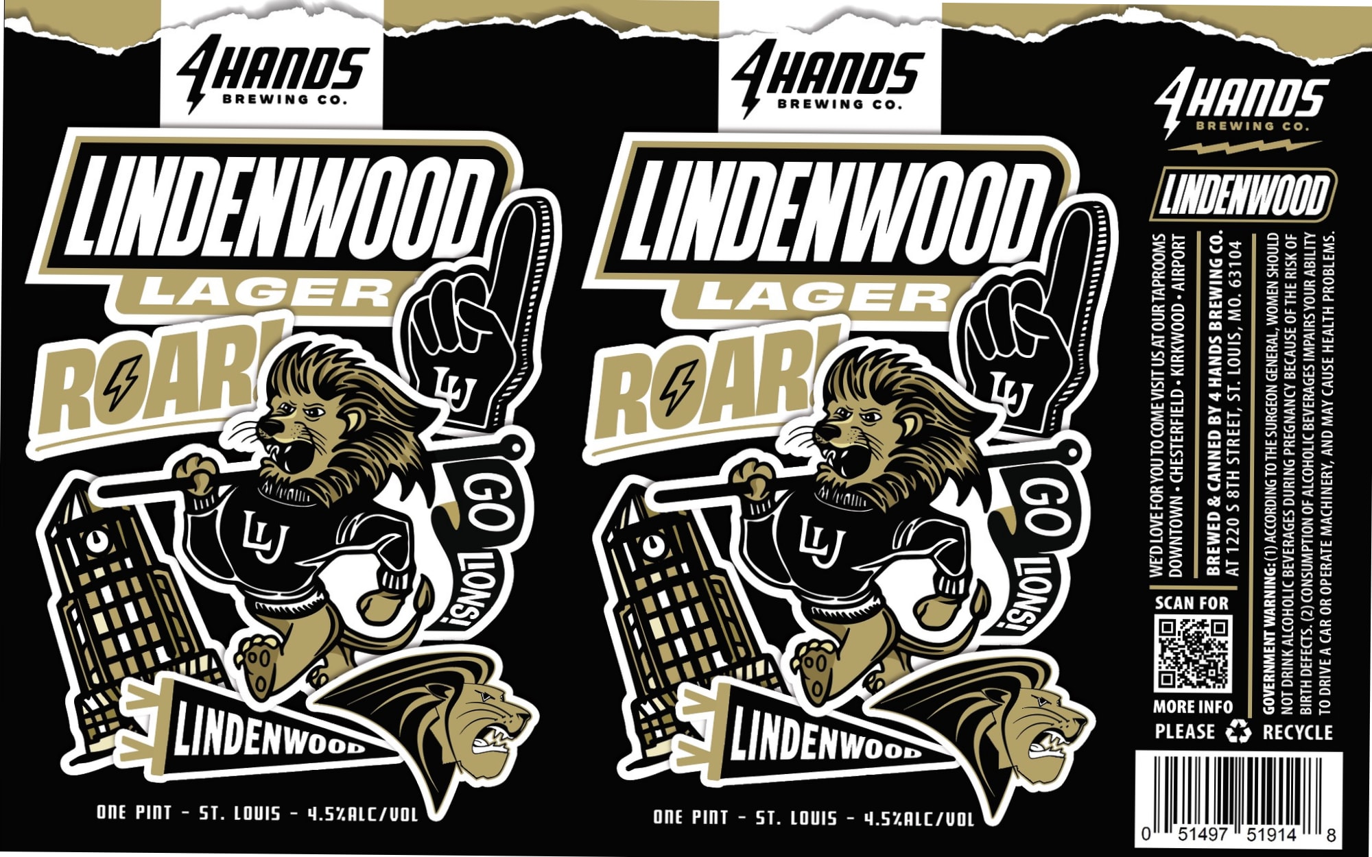Lindenwood Lager by 4 Hands Brewing Co. - beer label