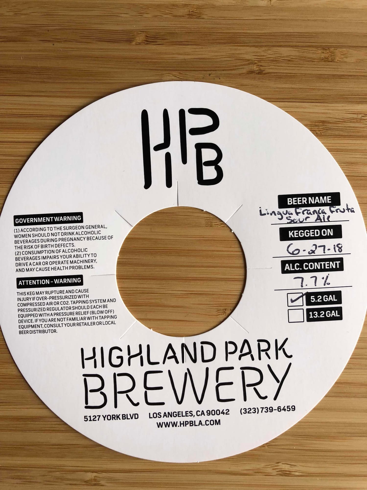 Lingua Franca Sour Ale by Highland Park Brewery - beer label