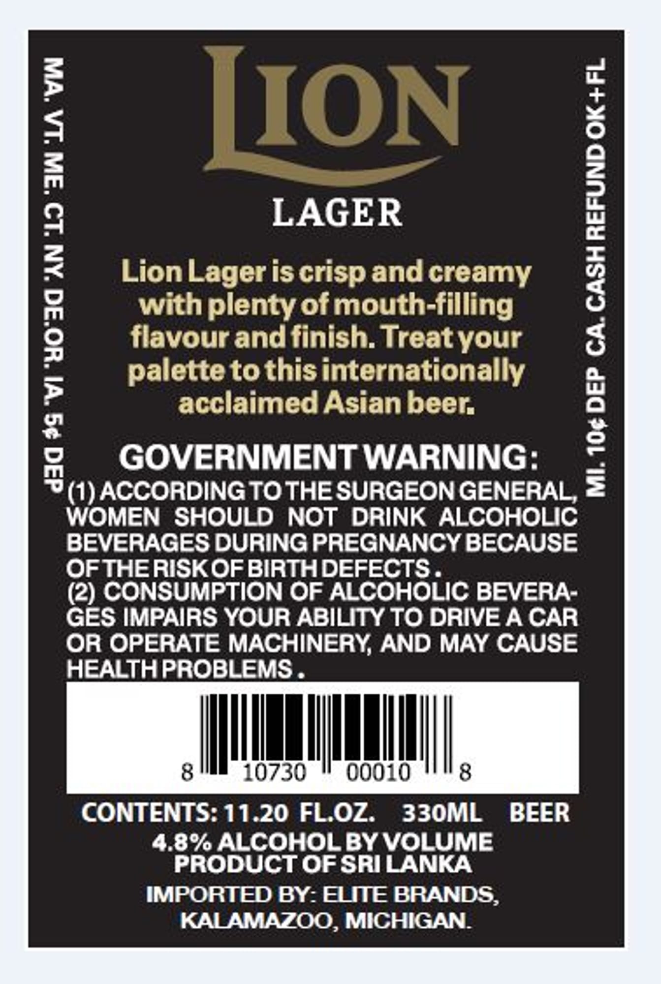 Lion Lager by Lion - beer label