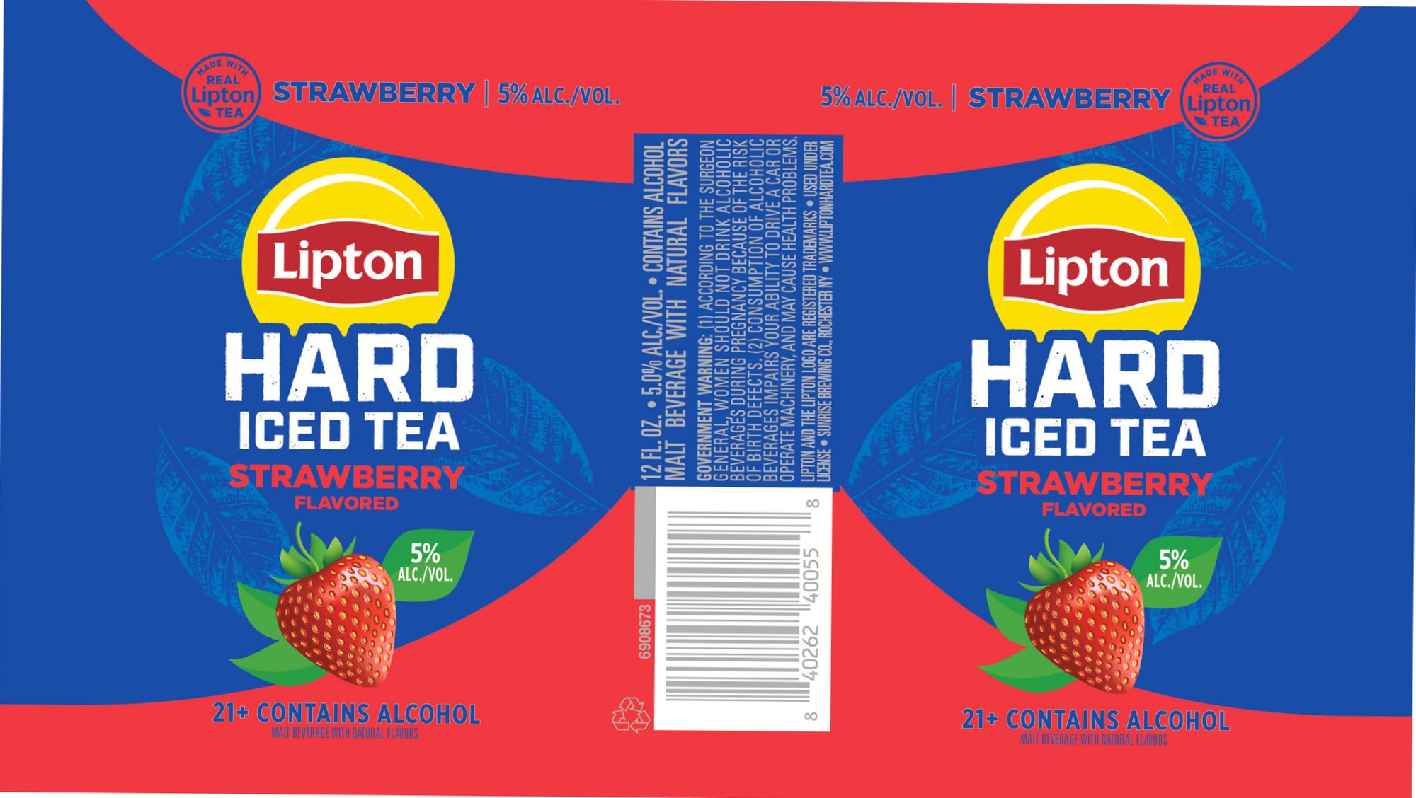 Lipton Hard Iced Tea Strawberry by Sunrise Brewing Co. - beer label