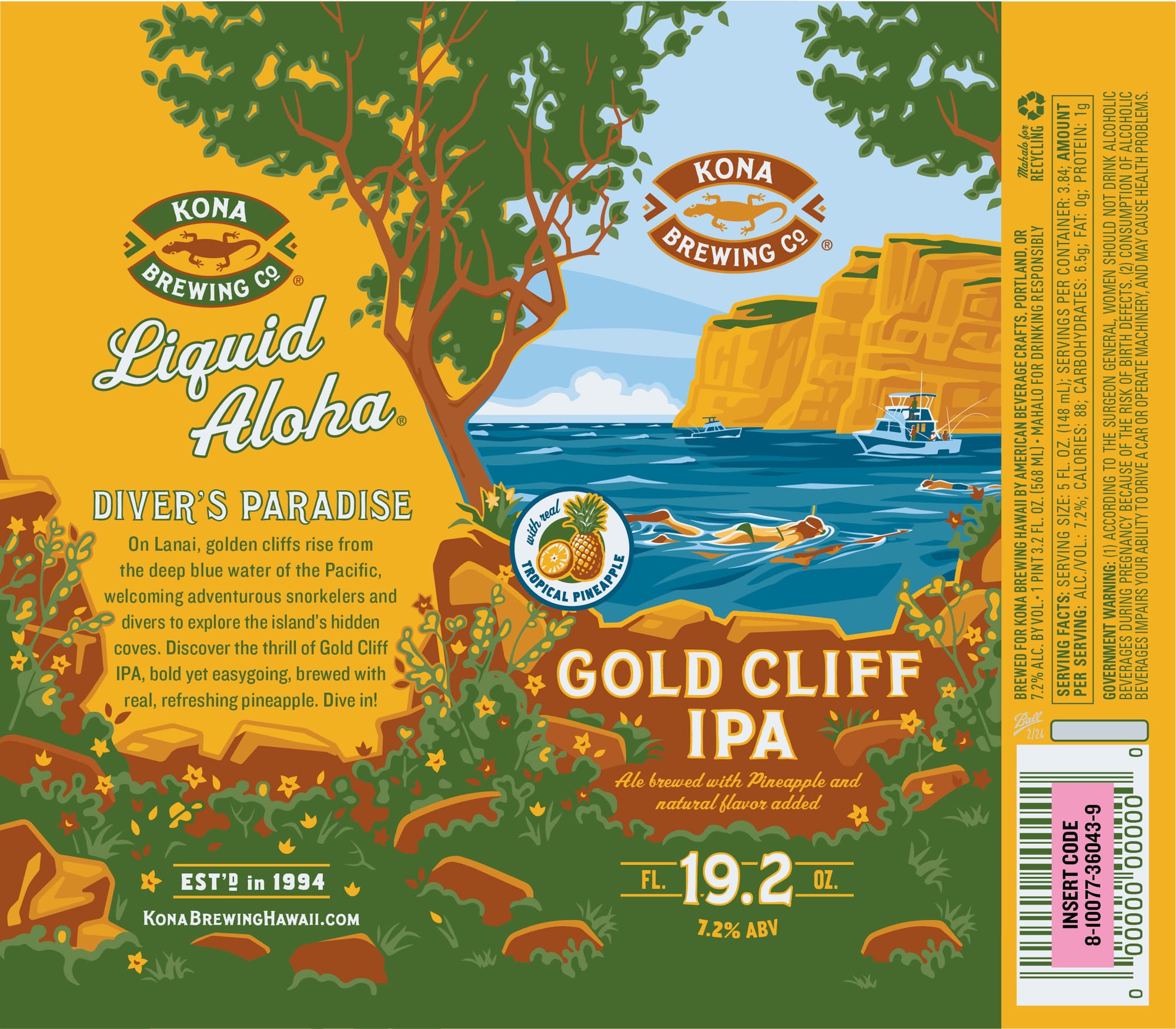 Liquid Aloha Diver’s Paradise by Kona Brewing Co. - beer label