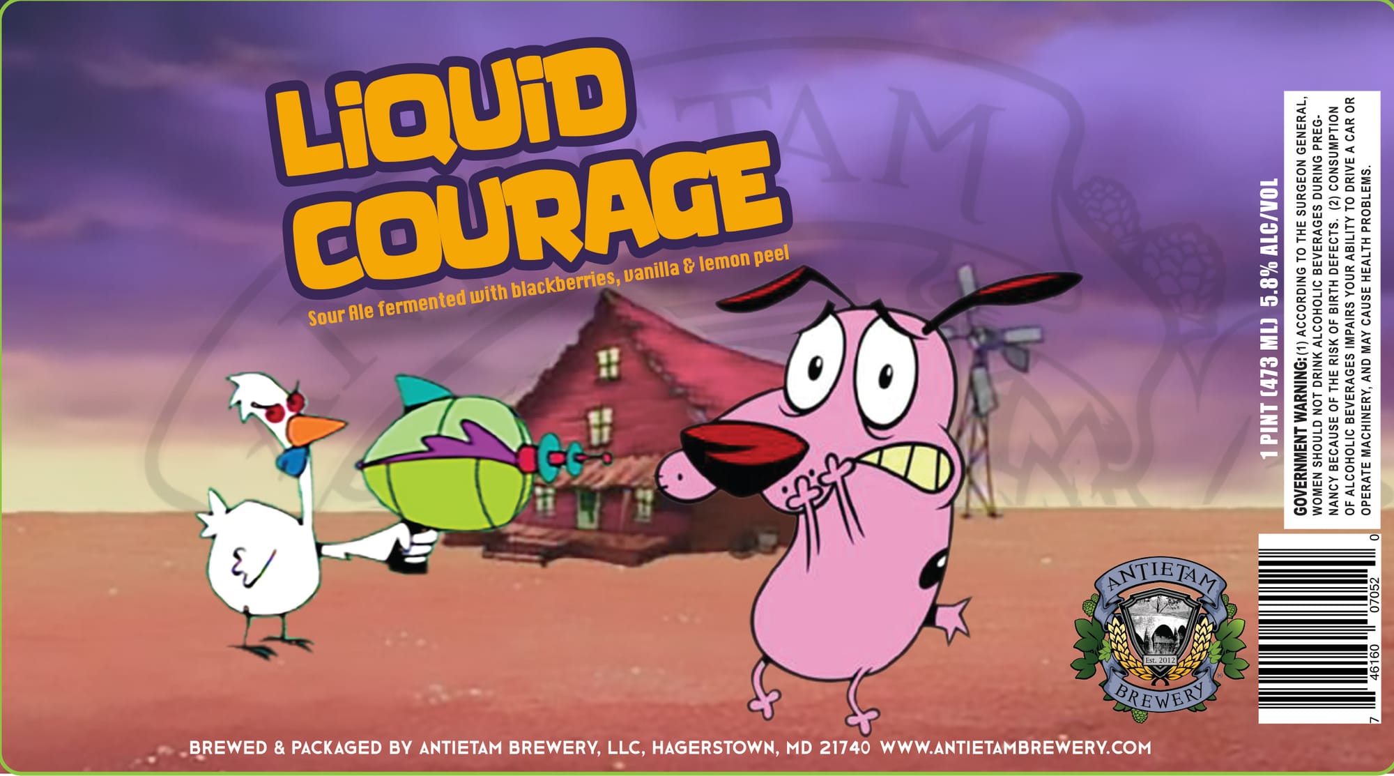 Liquid Courage by Antietam Brewery - beer label