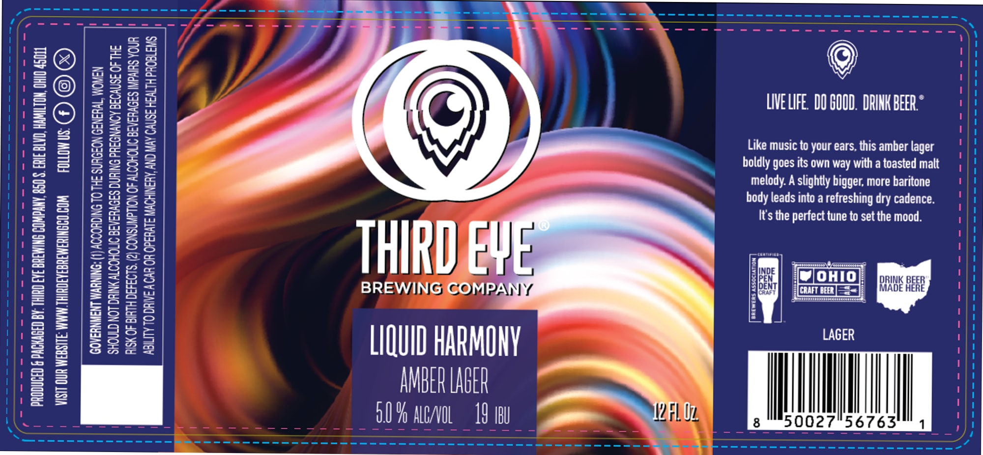Liquid Harmony by Third Eye Brewing Company - beer label