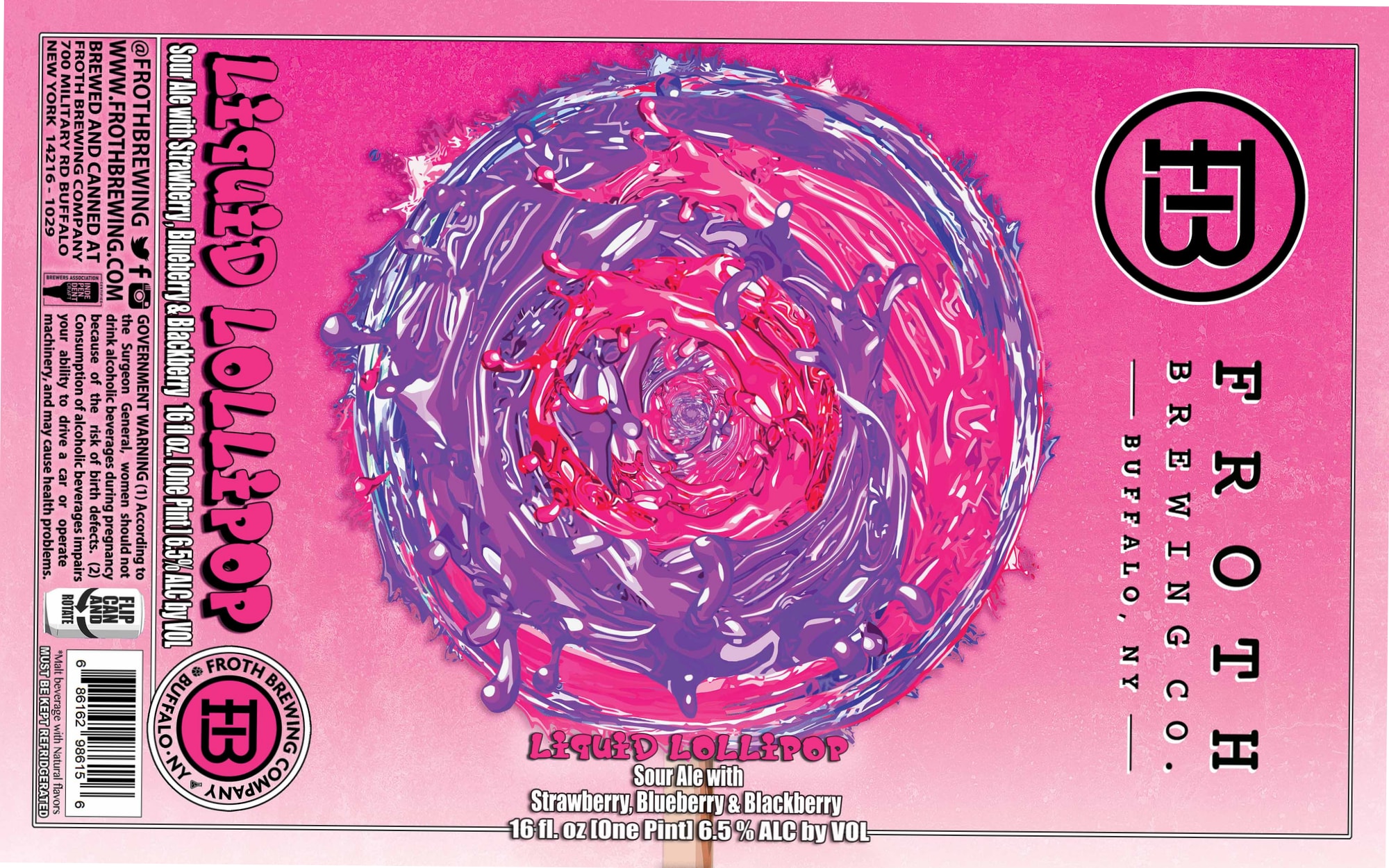 Liquid Lollipop by Froth Brewing - beer label