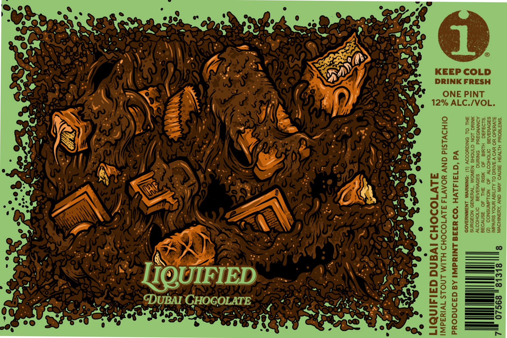 Liquidified Dubai Chocolate by Imprint Beer Co. - beer label