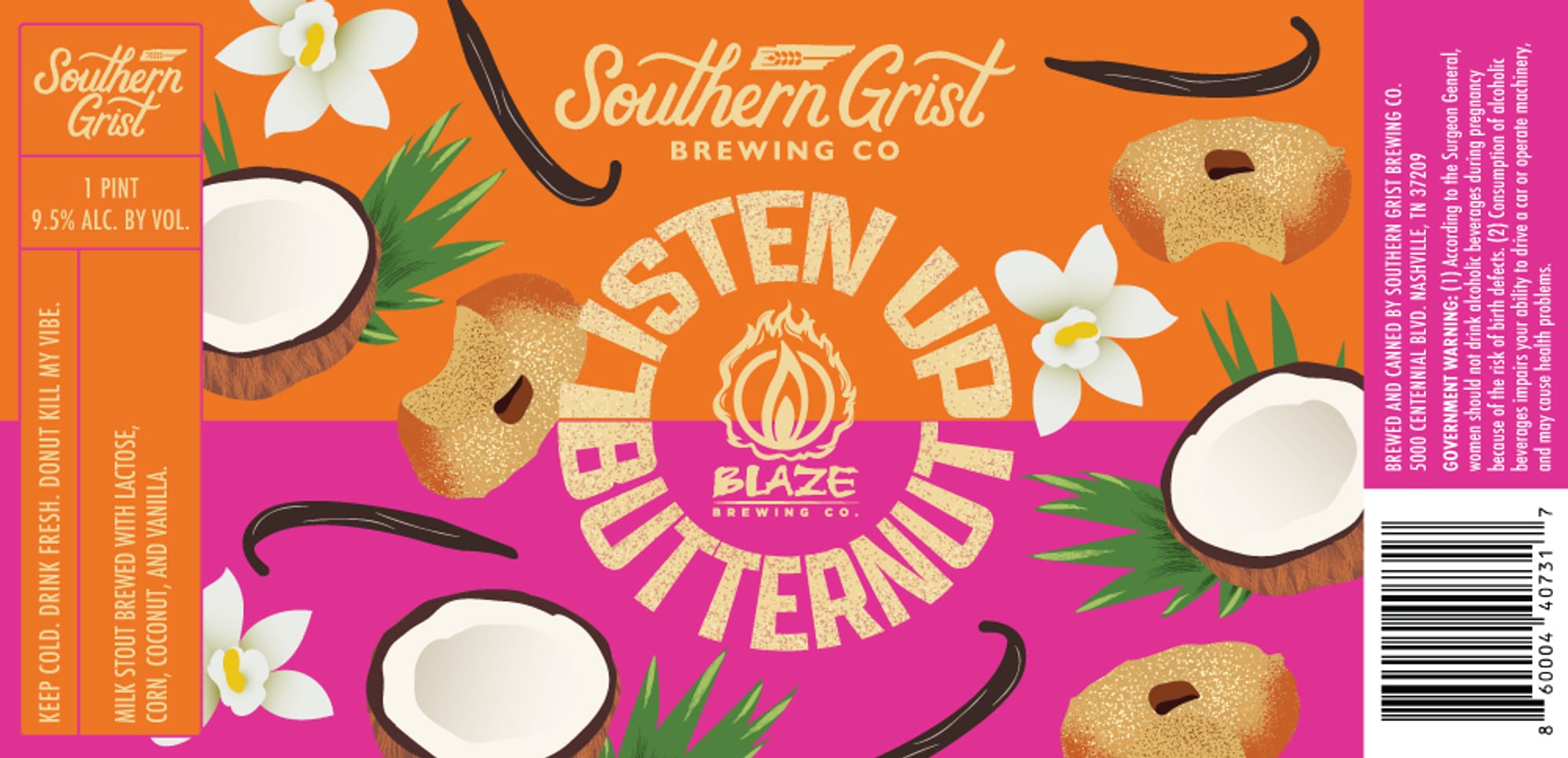 Listen Up by Southern Grist Brewing Co. - beer label