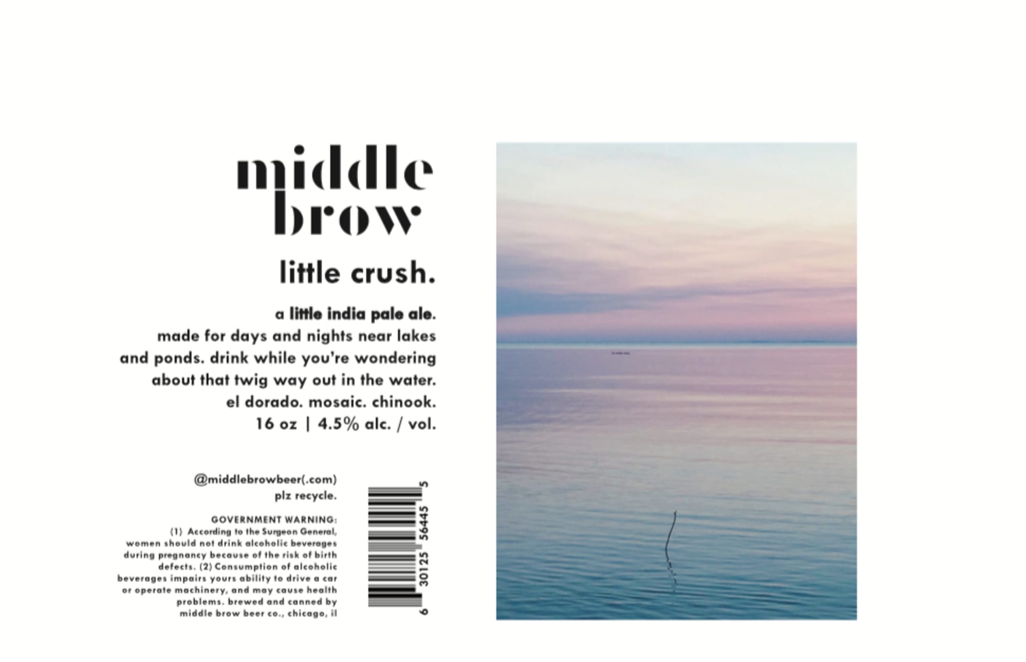 Little Crush by Middle Brow Brewing Co. - beer label