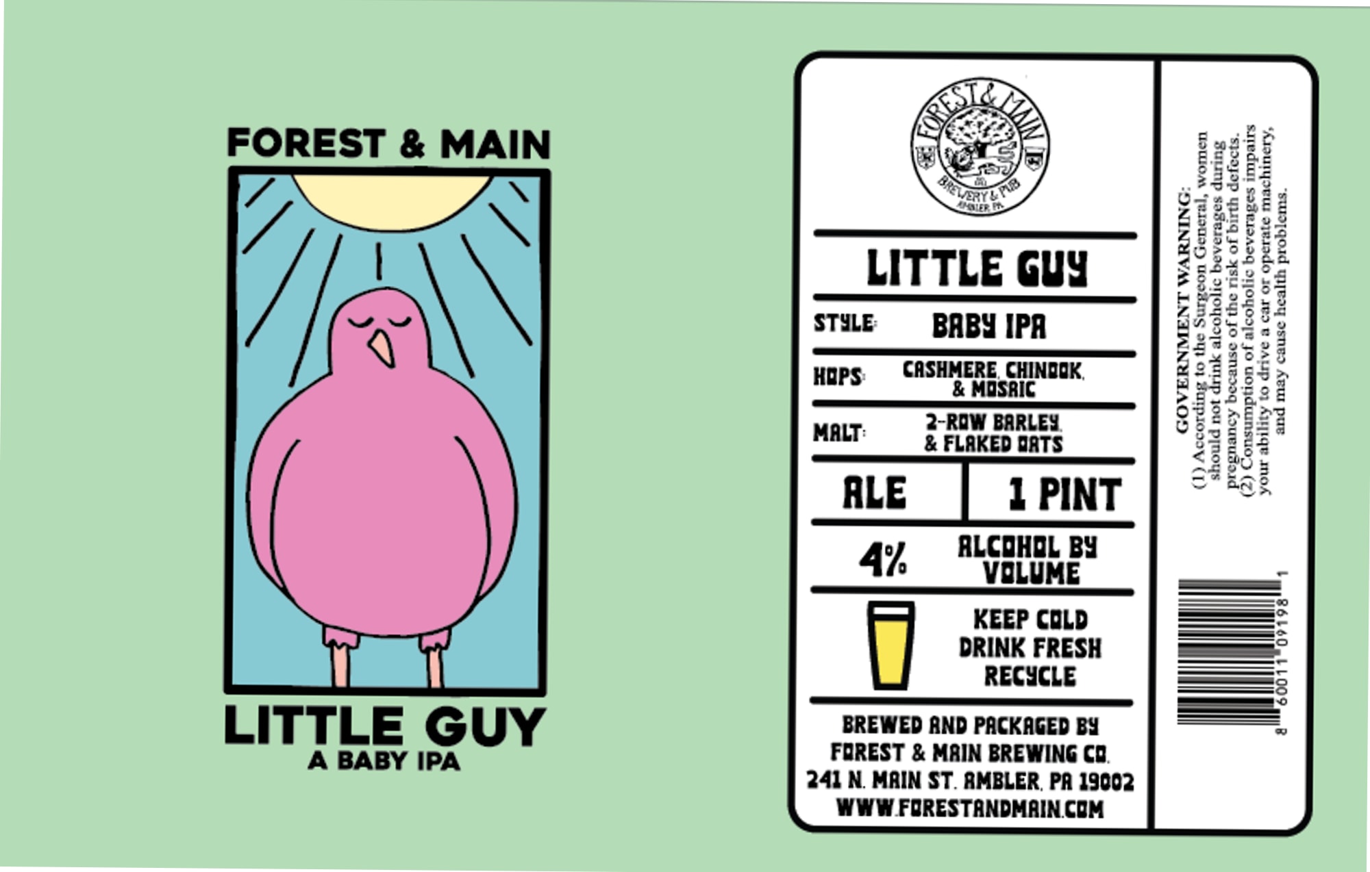 Little Guy by Forest & Main Brewing Co. - beer label