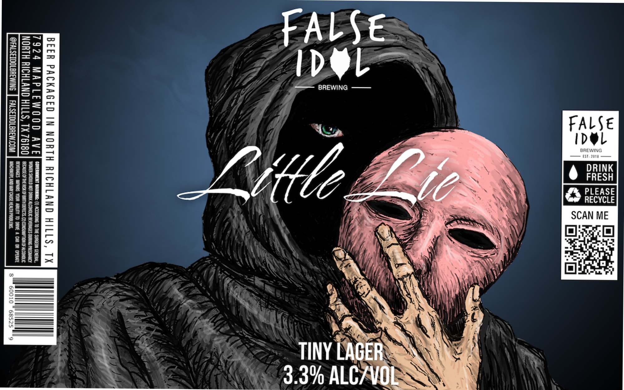 Little Lie by False Idol Brewing - beer label