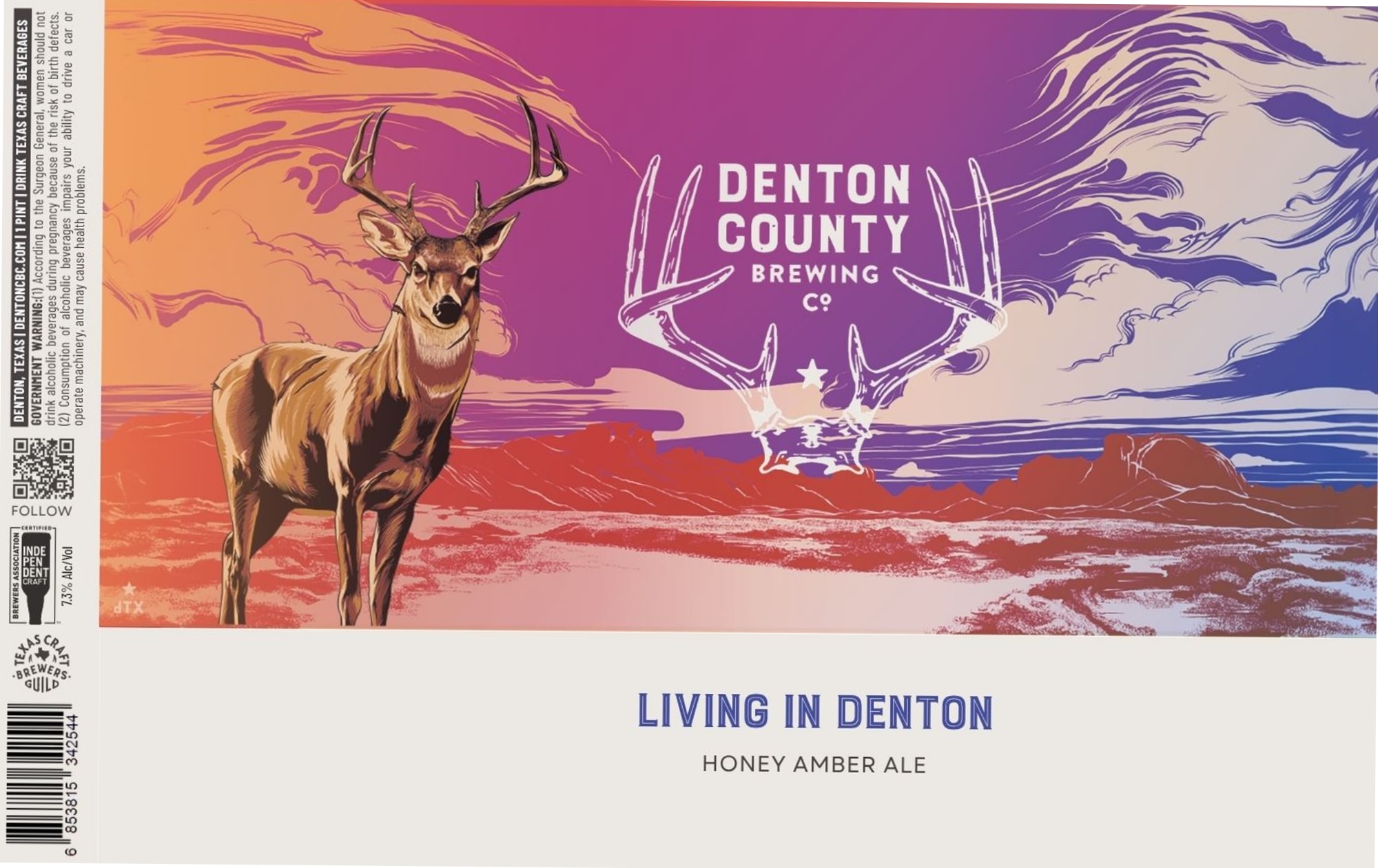 Living in Denton by Denton County Brewing Co. - beer label
