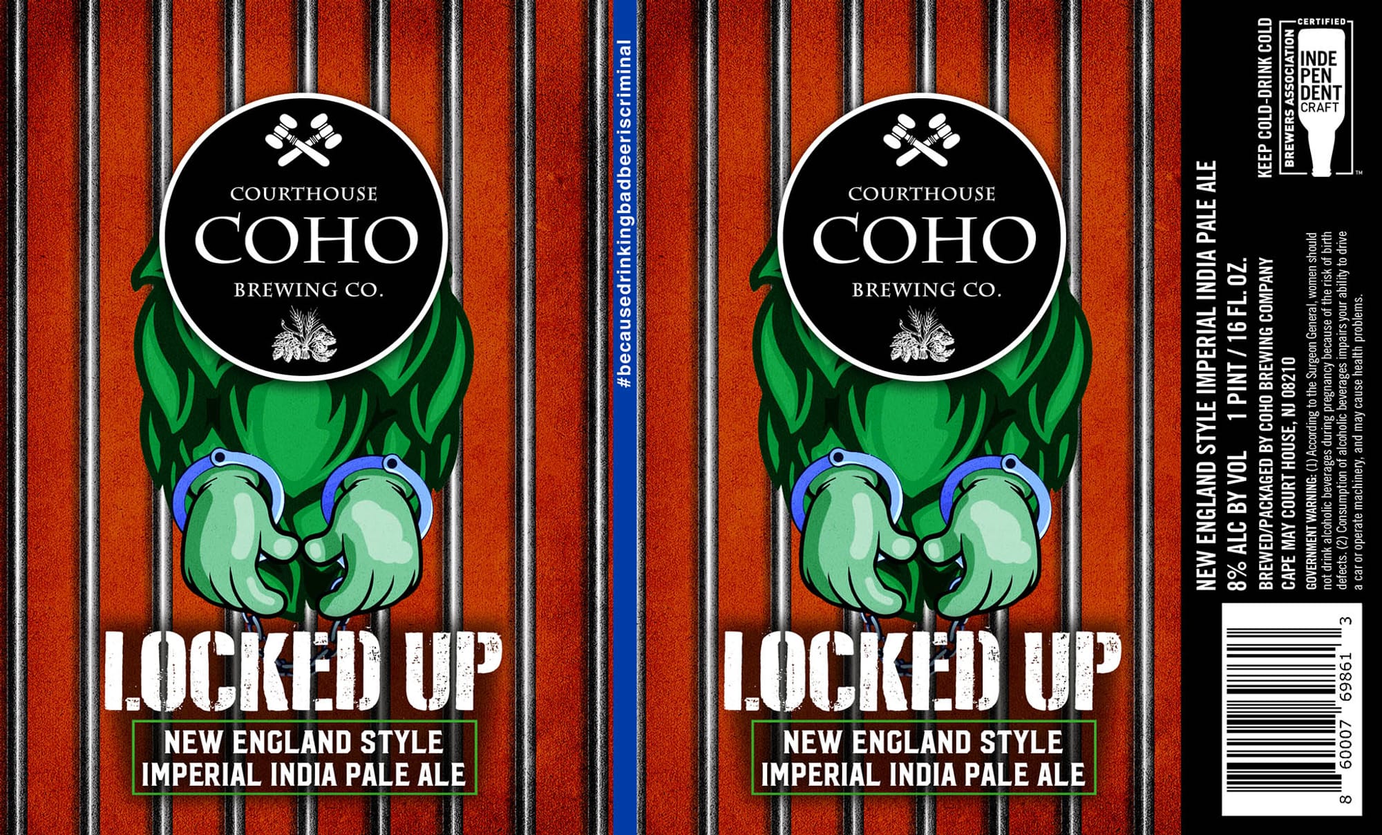 Locked Up by Court House Brewing Co. - beer label