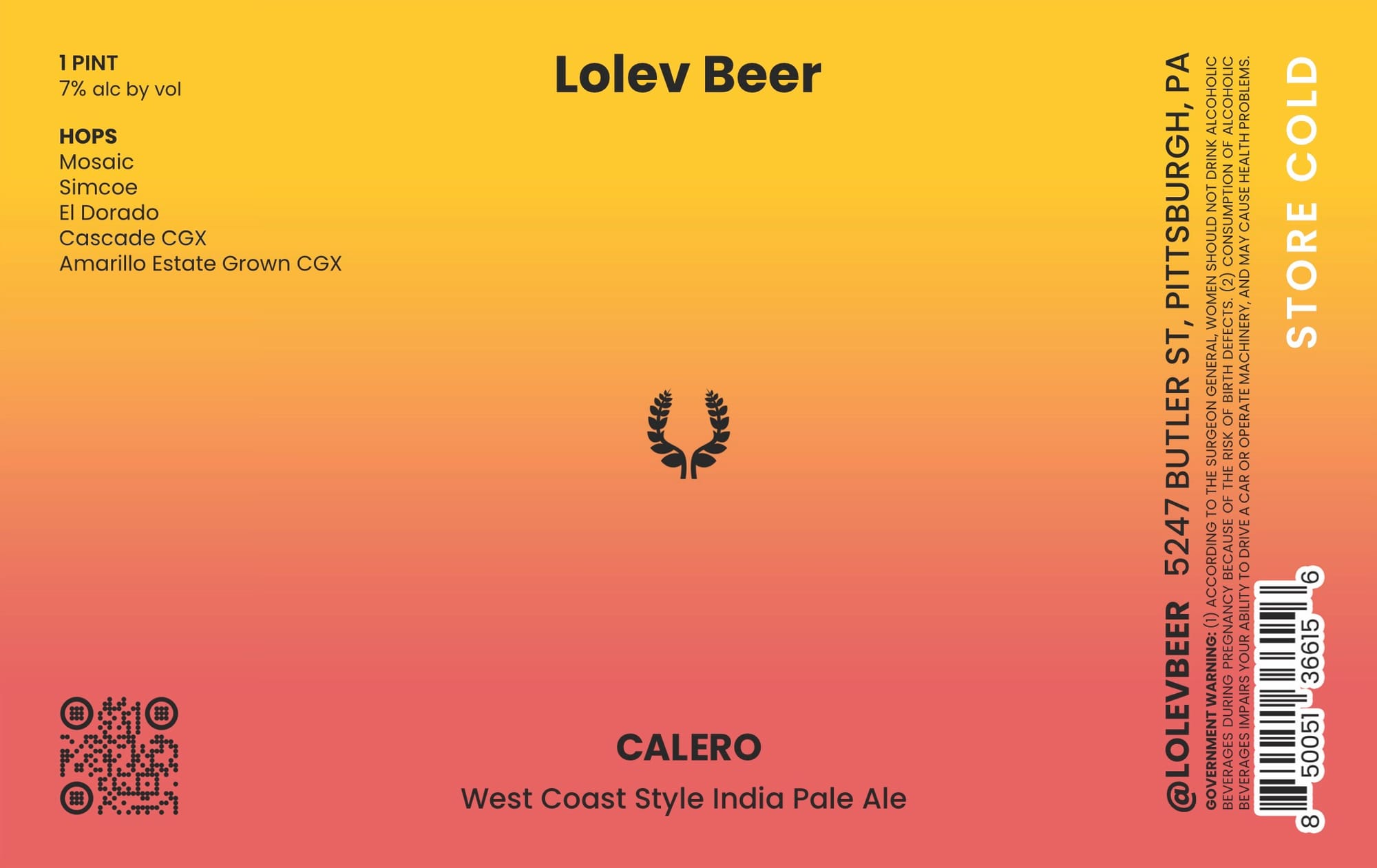 Calero by Lolev Beer - beer label