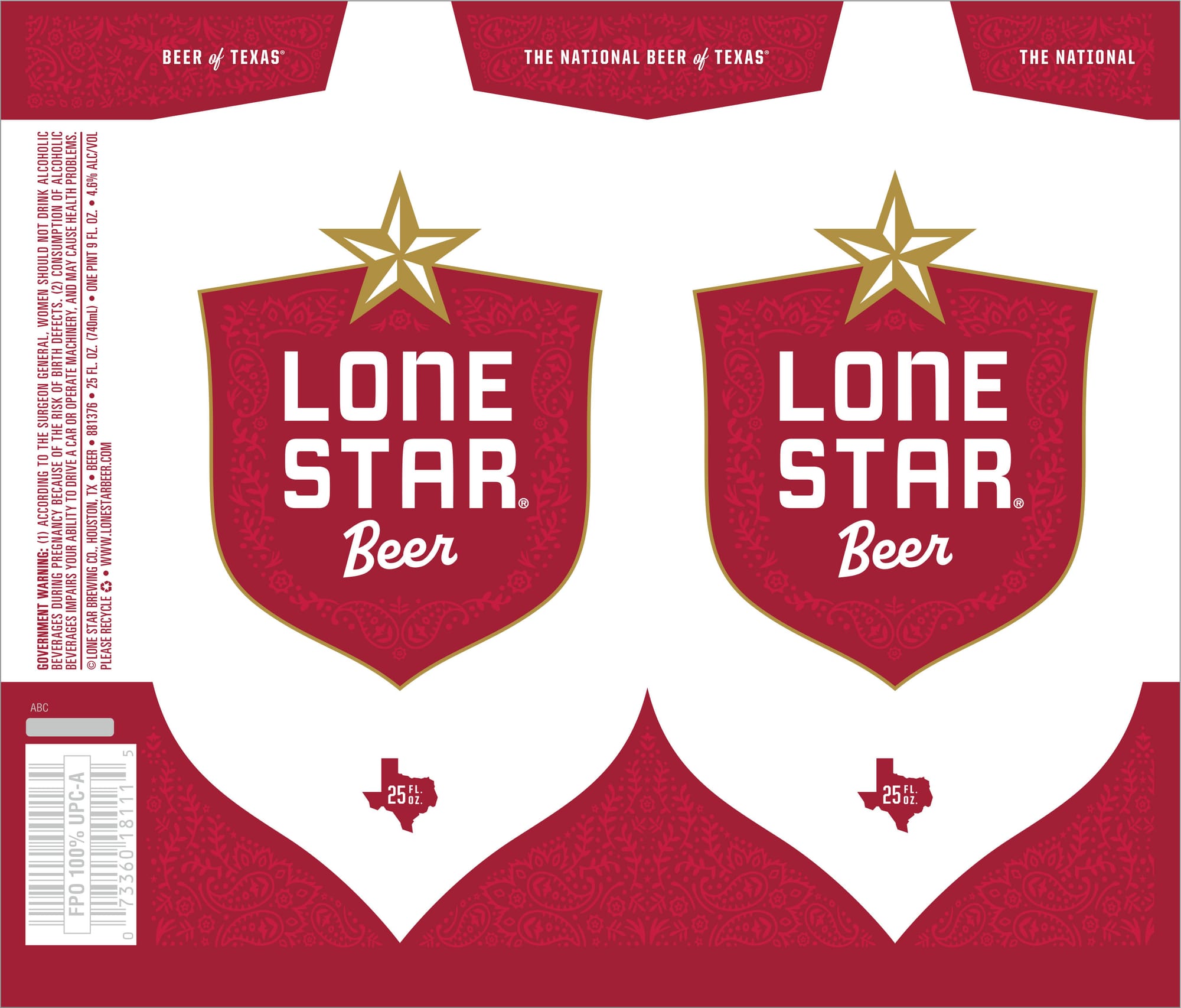 Lone Star Beer by Lone Star Brewing Co. - beer label