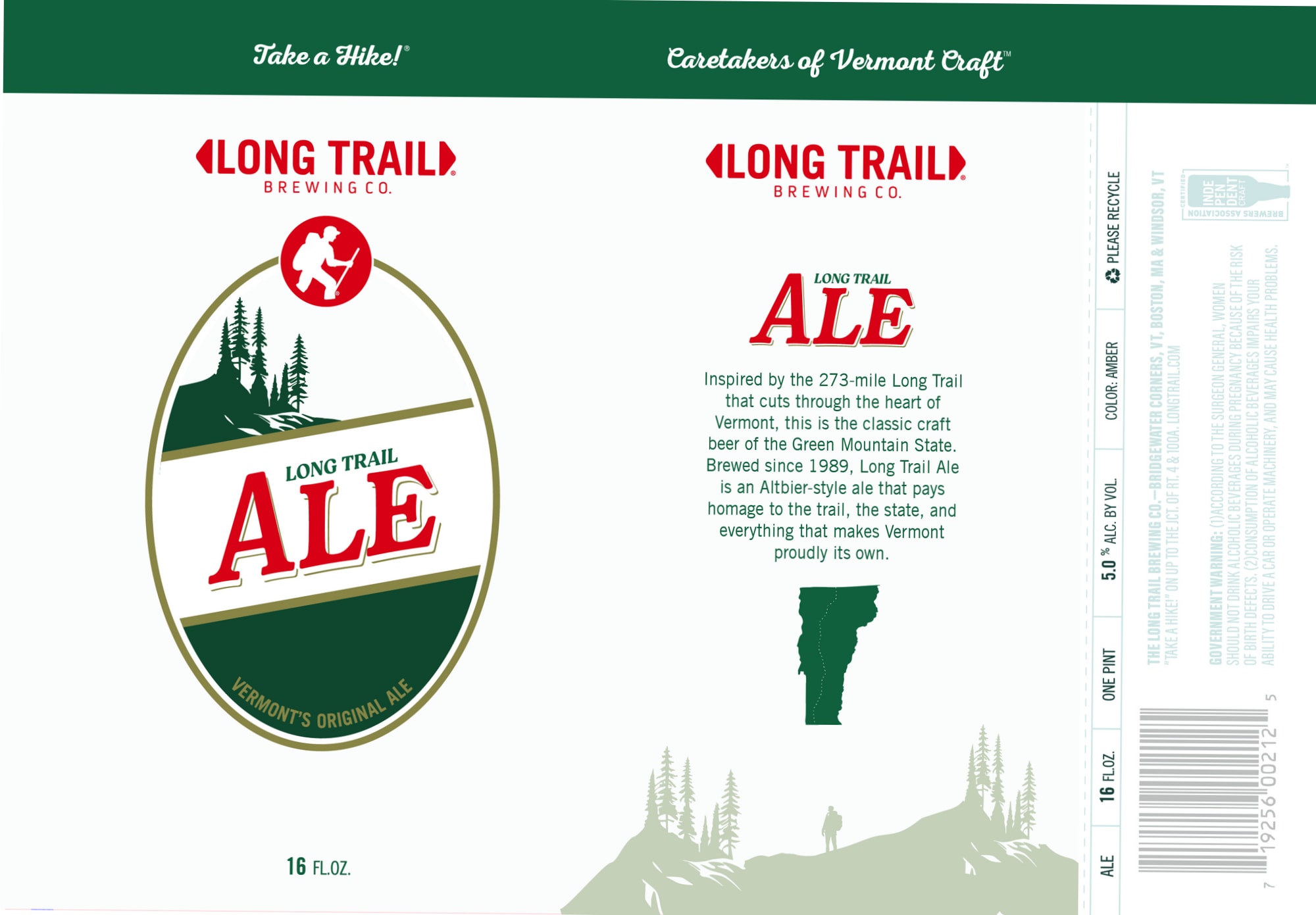 Long Trail Ale by Long Trail Brewing Co. - beer label