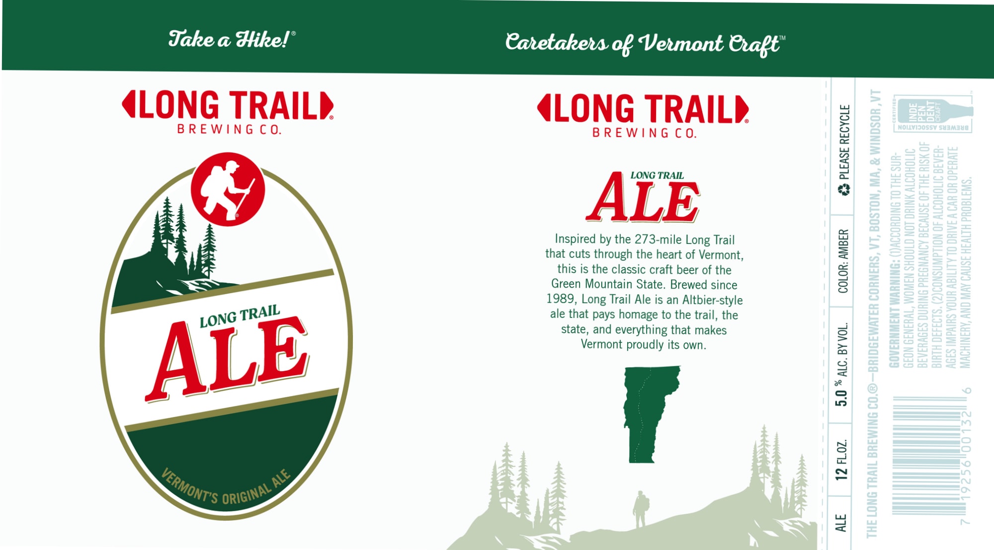 Long Trail Ale by Long Trail Brewing Co. - beer label