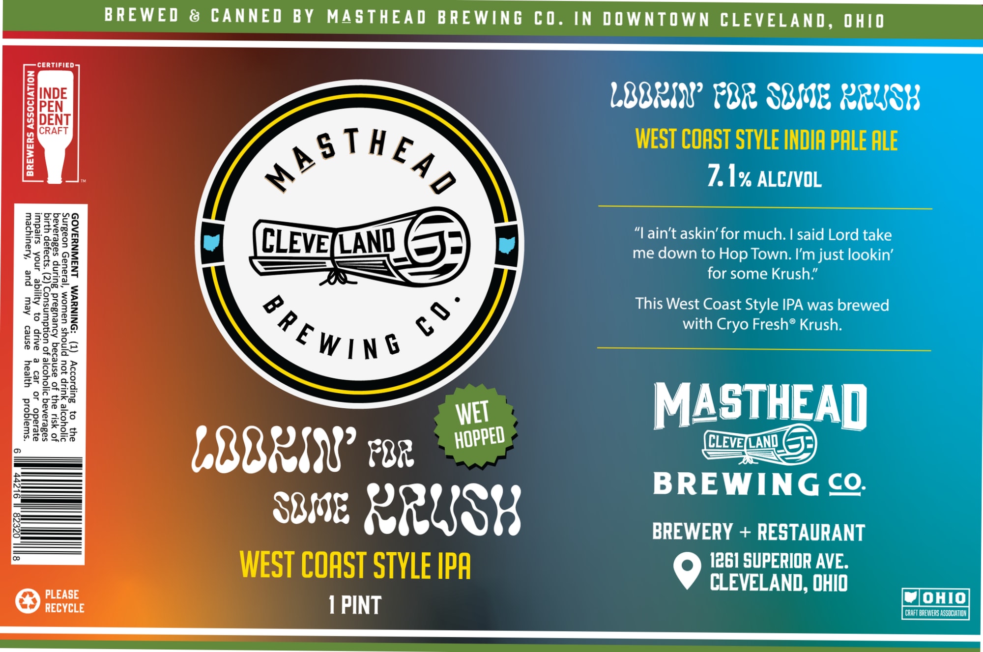 Lookin' For Some Krush by Masthead Brewing Co. - beer label