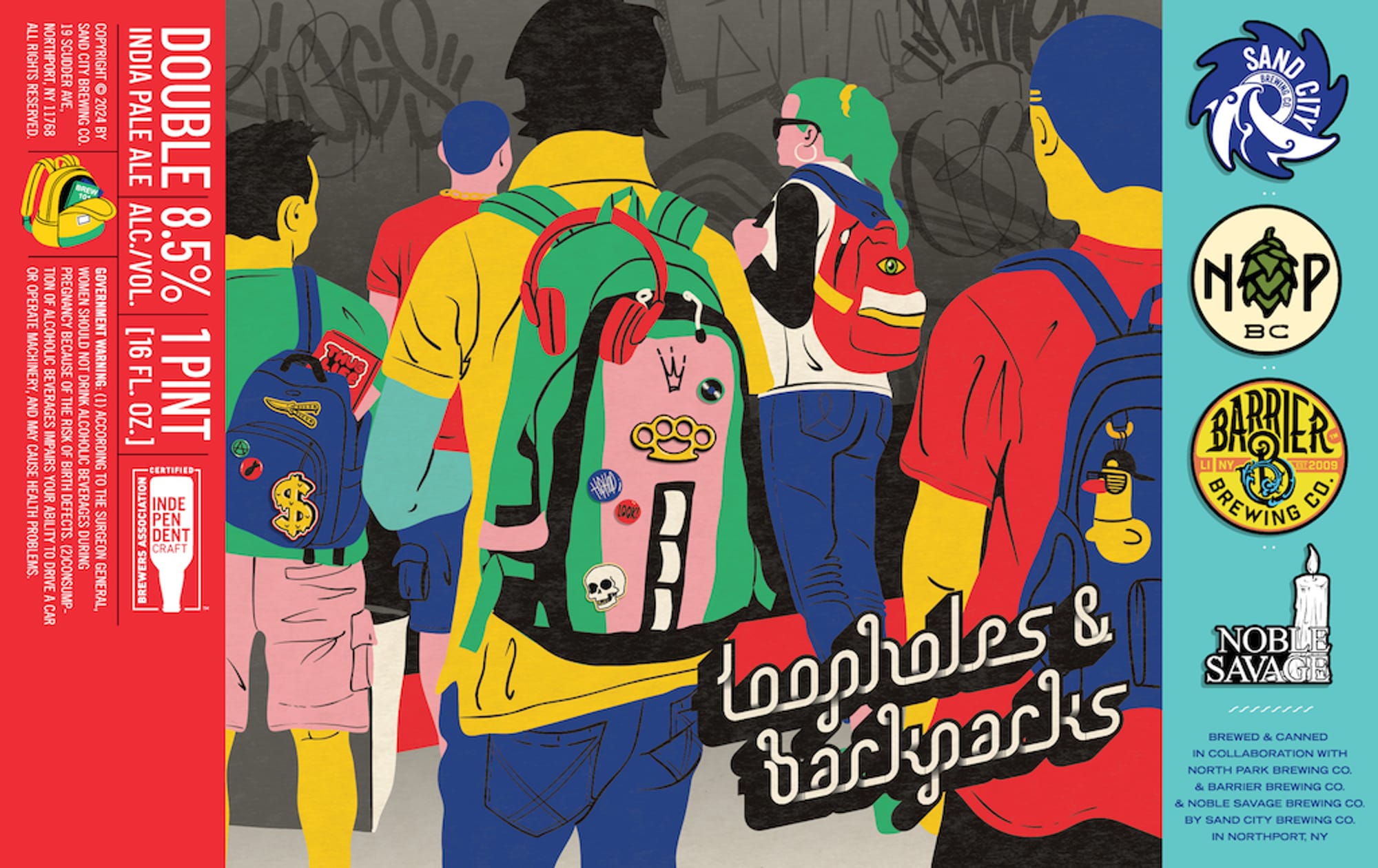 loopholes & backpacks by Sand City Brewing Co. - beer label