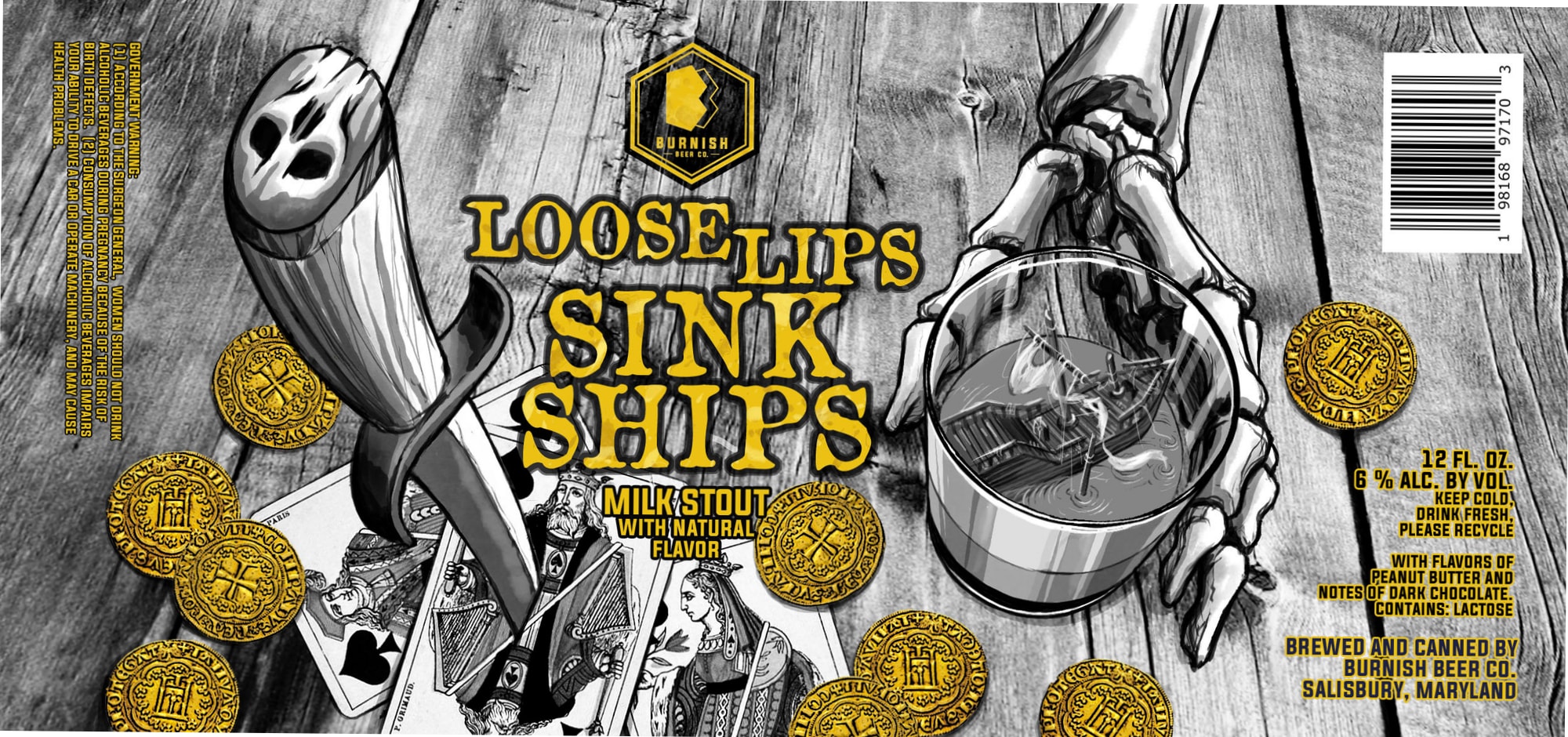 Loose Lips Sink Ships by Burnish Beer Co. - beer label
