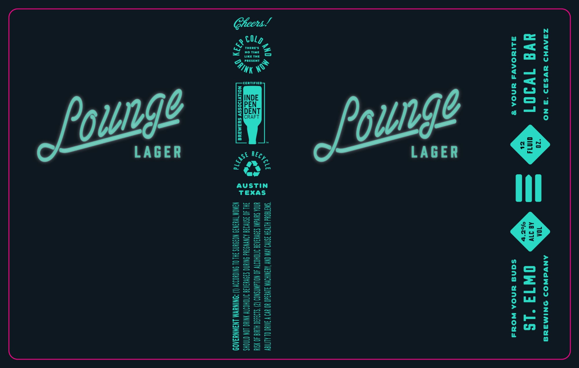 Lounge Lager by St. Elmo Brewing Company - beer label