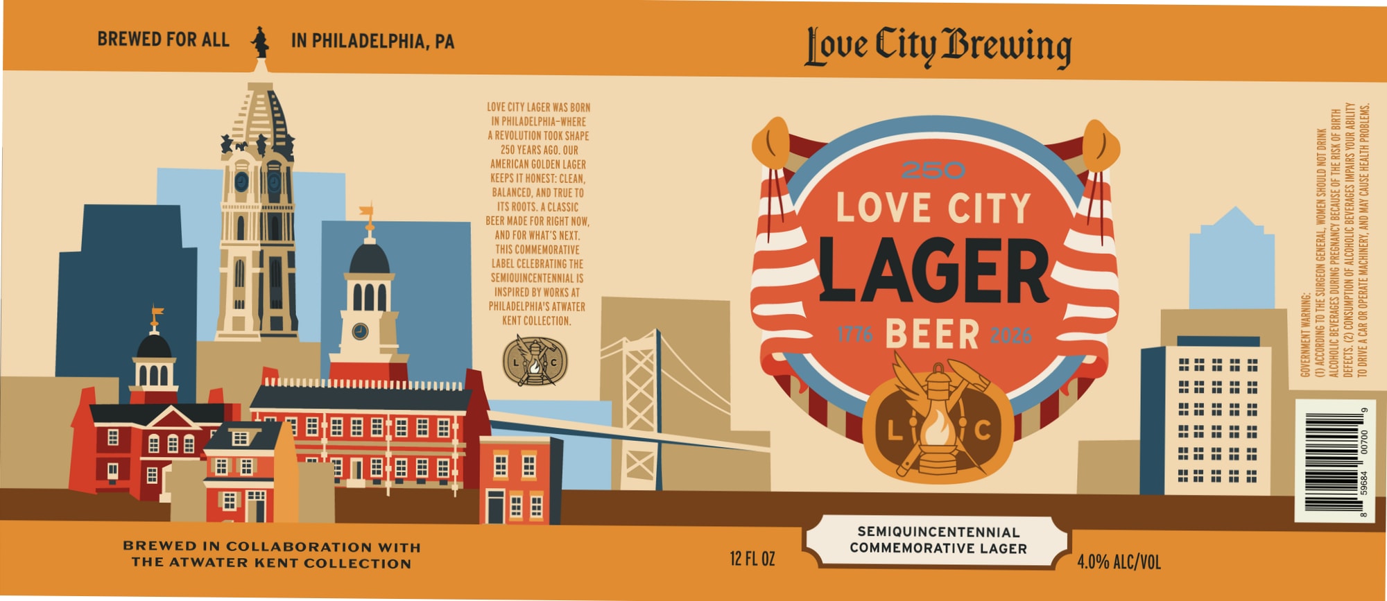 Love City Lager by Love City Brewing - beer label