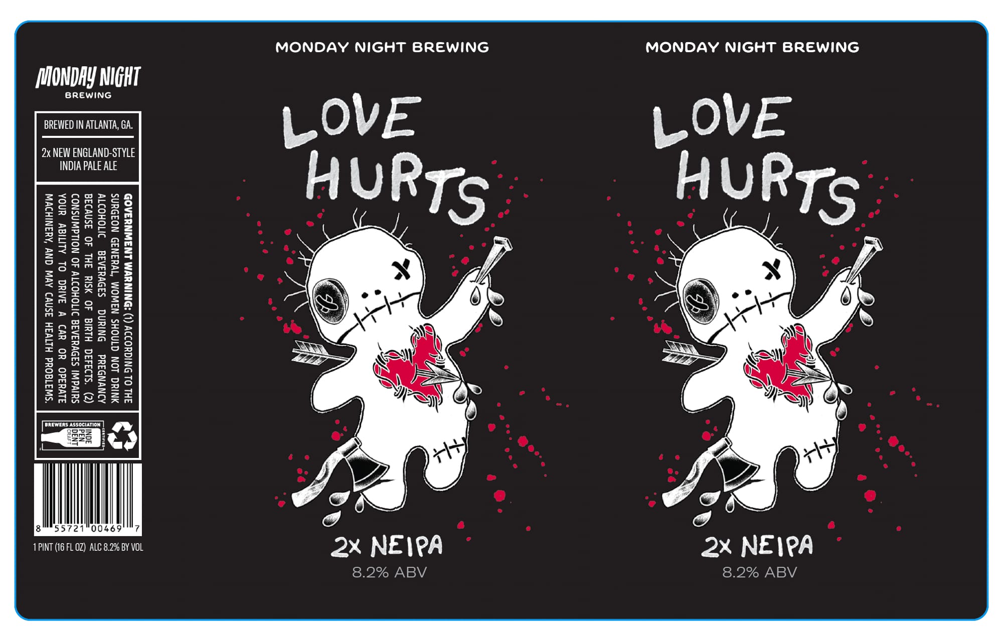 Love Hurts by Monday Night Brewing - beer label