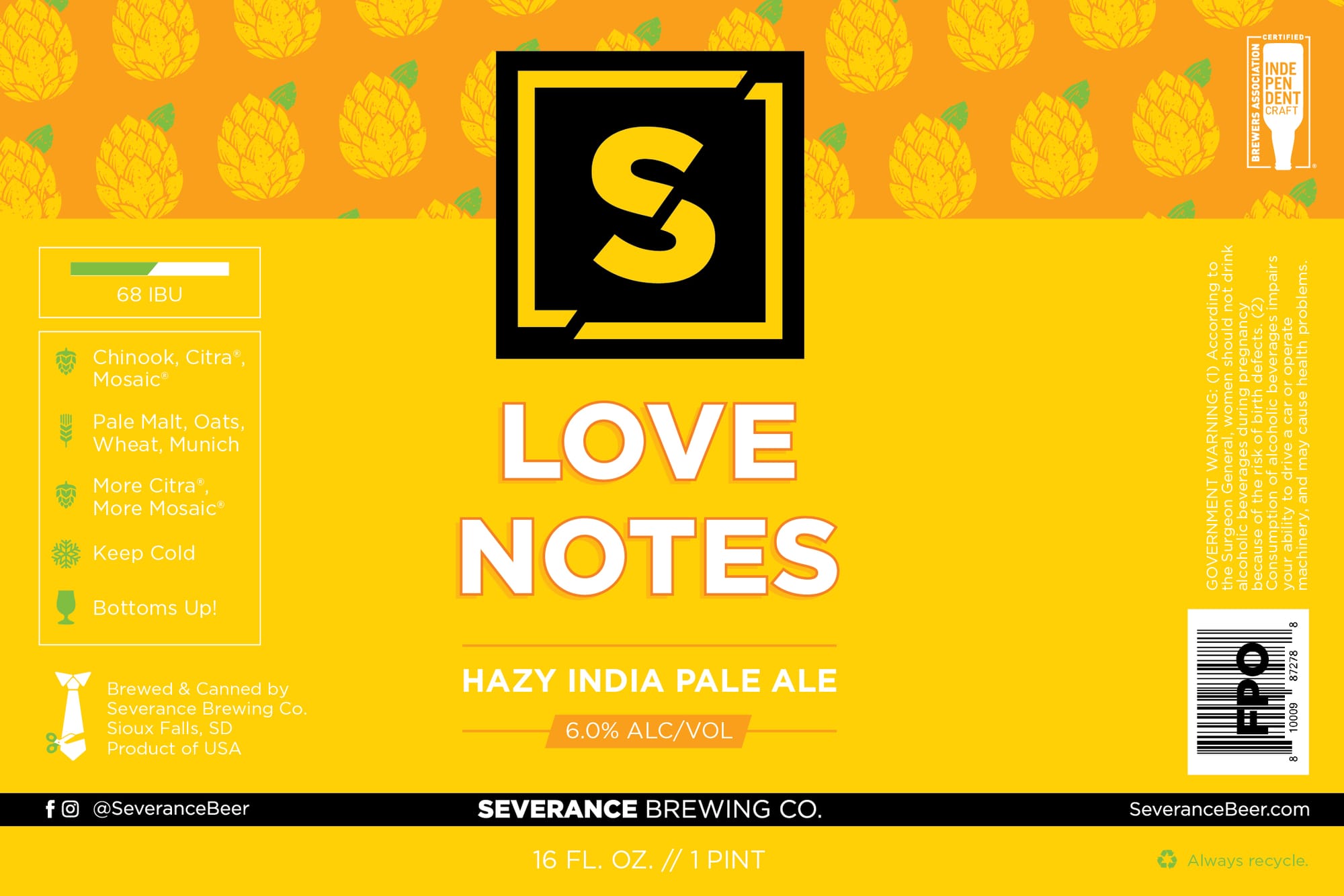 Love Notes by Severance Brewing Co. - beer label