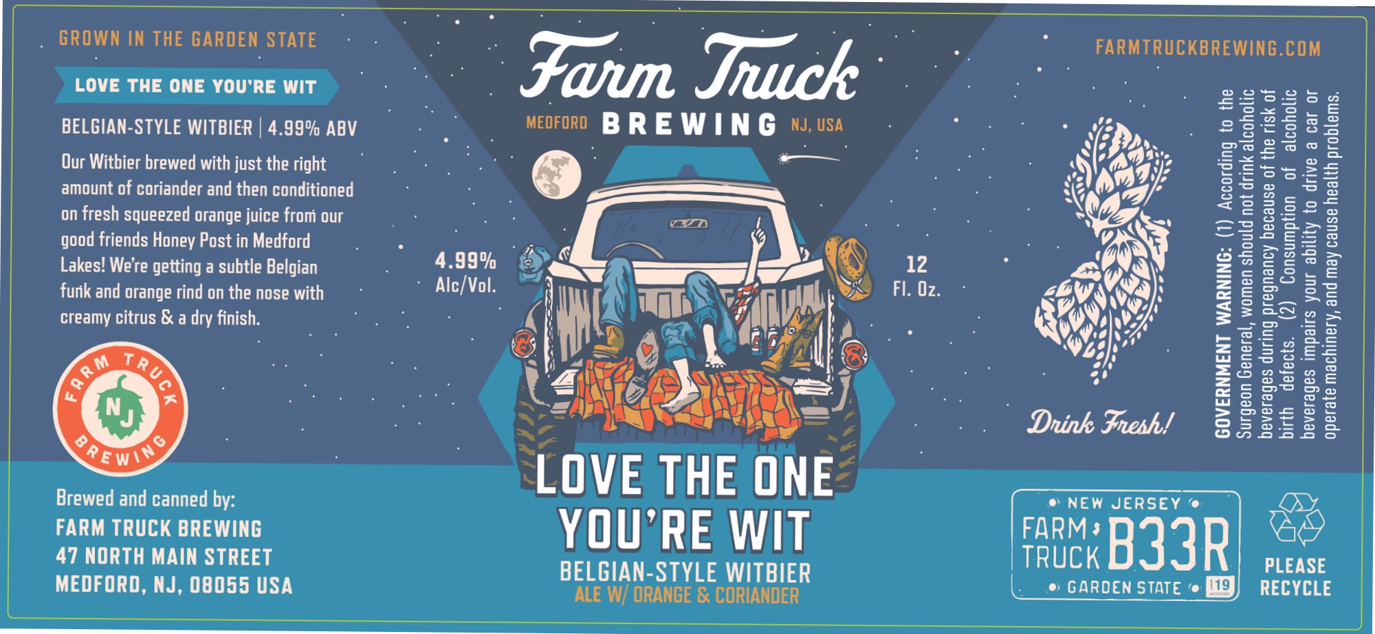 Love The One You’re Wit by Farm Truck Brewing - beer label