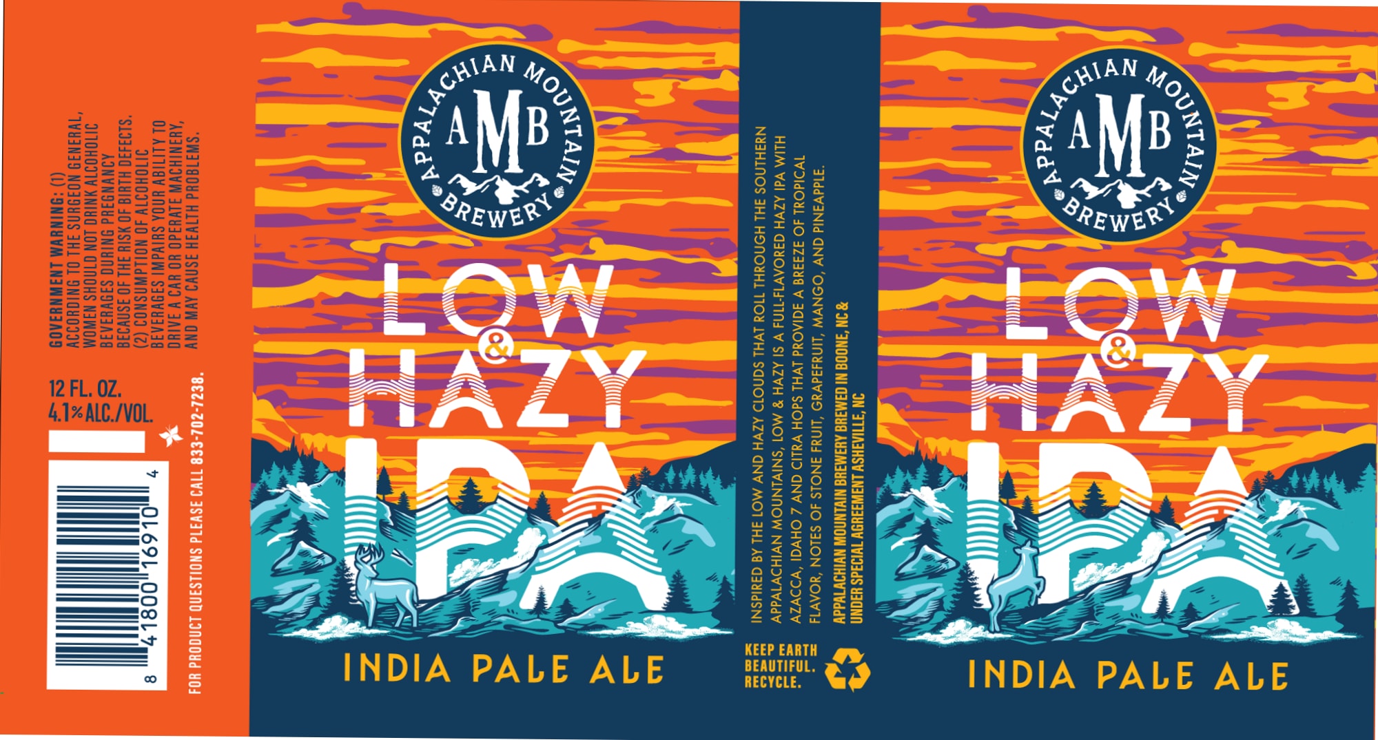 Low Hazy IPA by Alaskan Mountain Brewery - beer label
