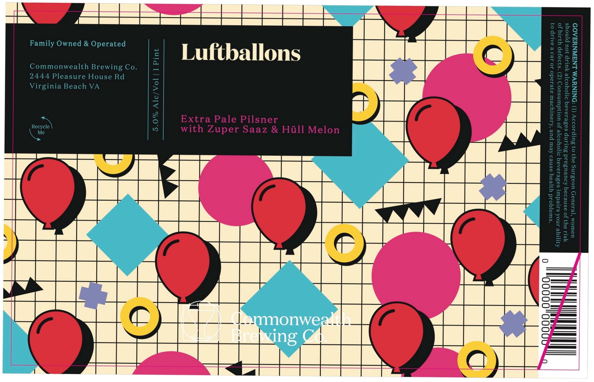 Luftballons by Commonwealth Brewing Co. - beer label