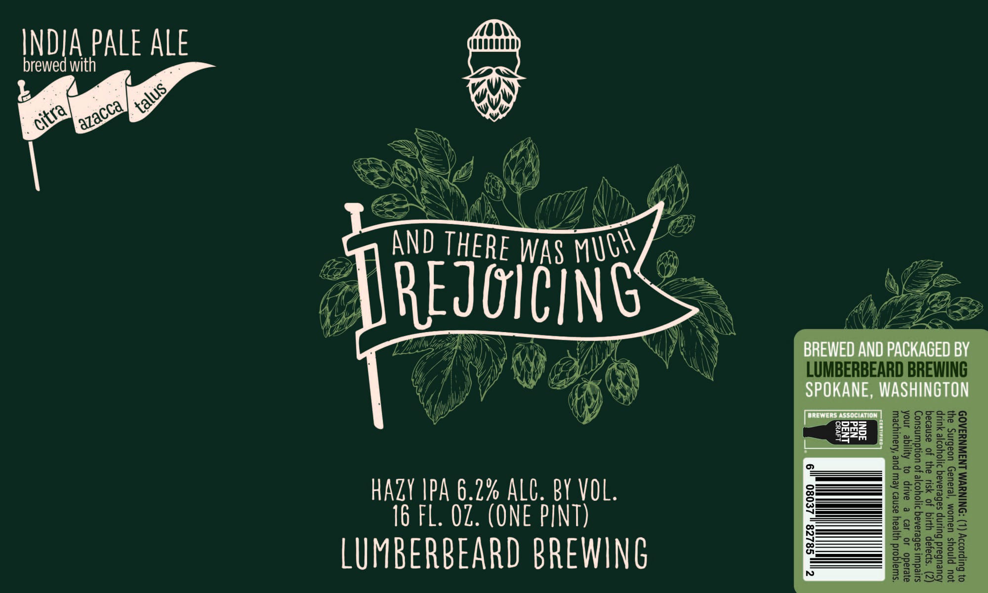 Hazy IPA by Lumberbeard Brewing - beer label