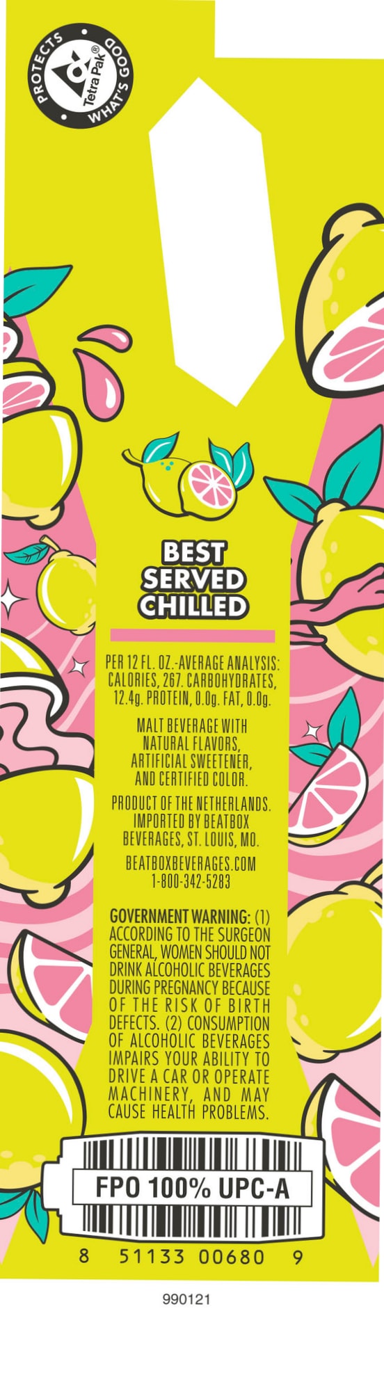 Lychee Peach Beatbox by Beatbox Beverages - beer label