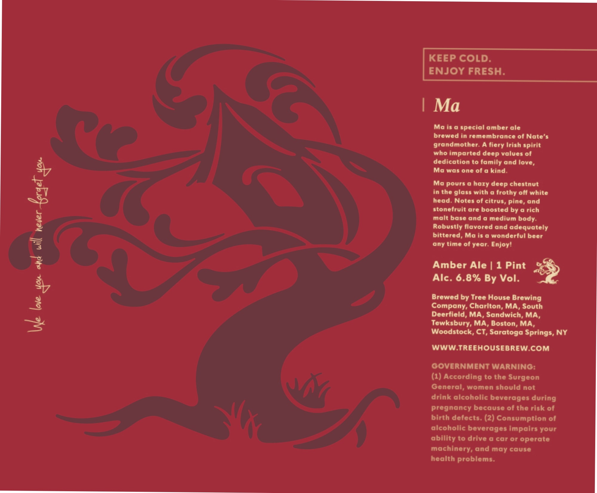 Ma by Tree House Brewing Company - beer label