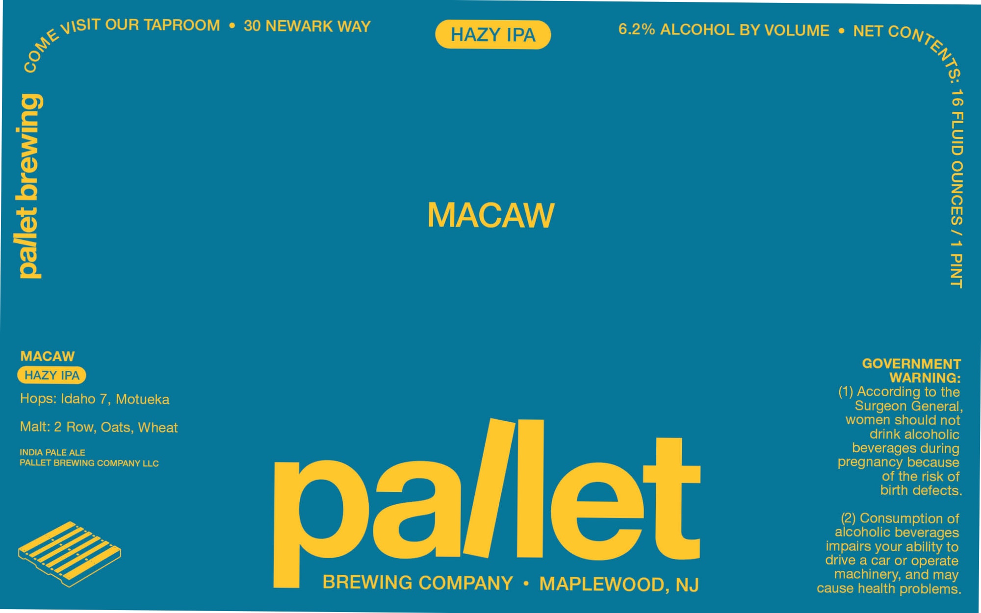 Macaw by Pallet Brewing Company - beer label