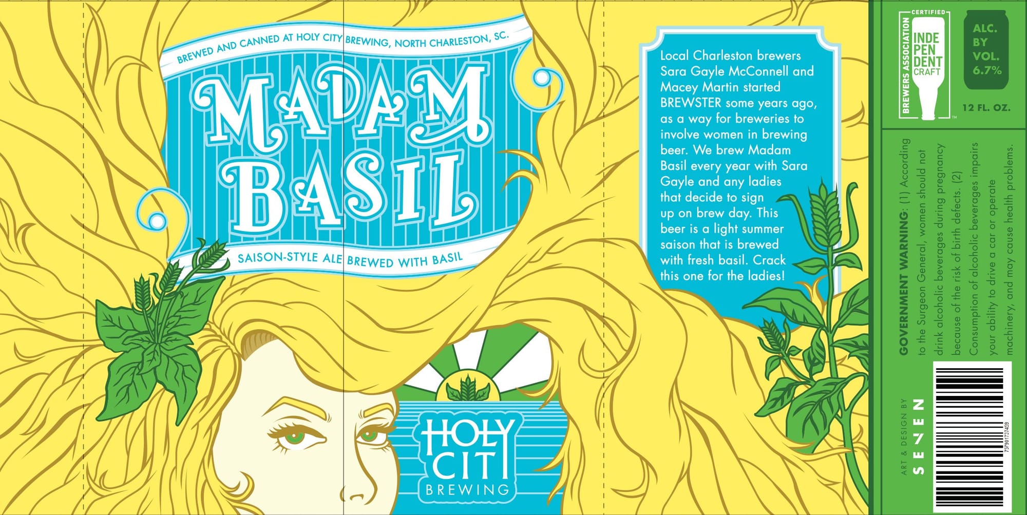 Madam Basil by Holy City Brewing - beer label
