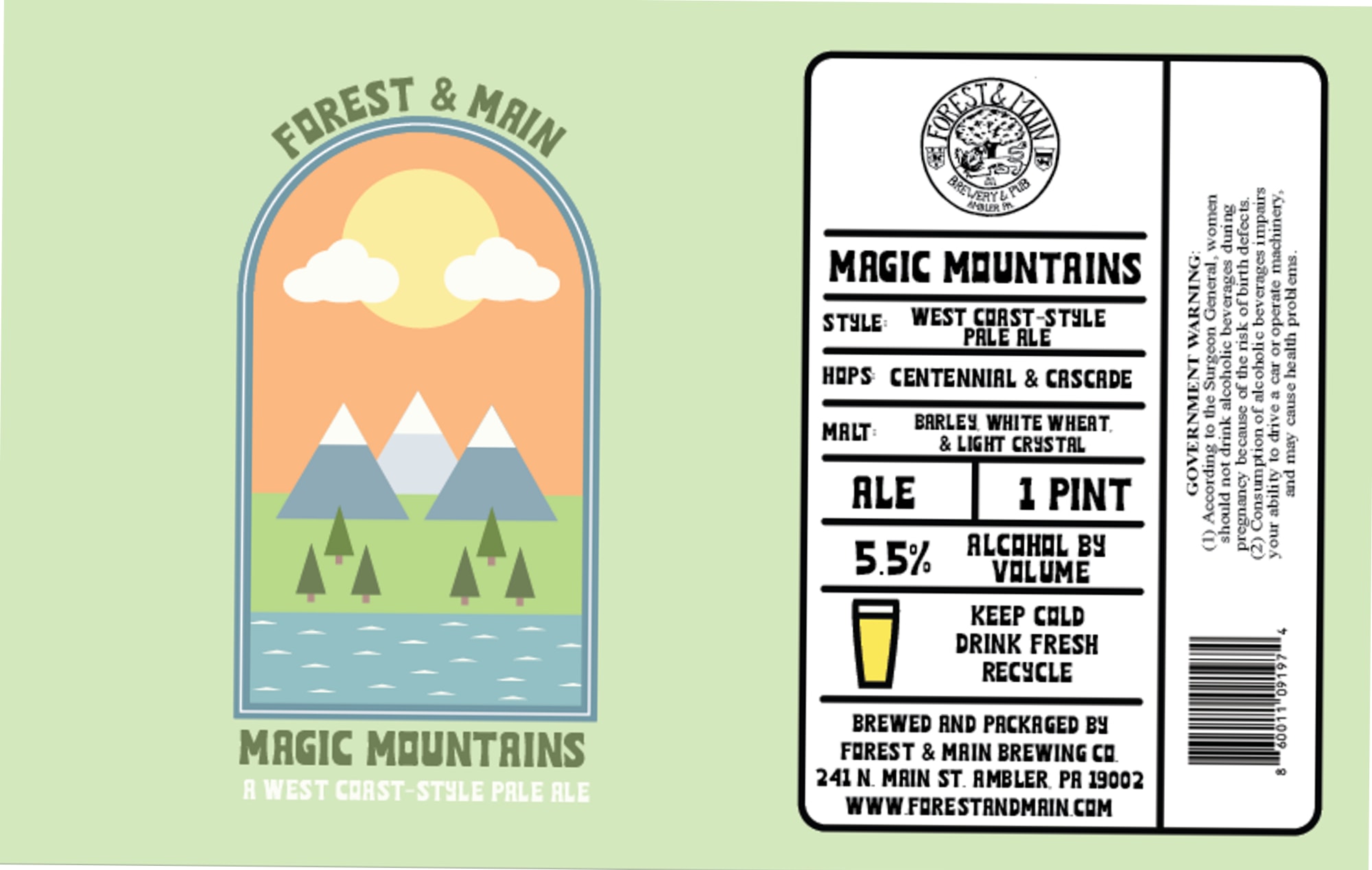 Magic Mountains by Forest & Main Brewing Co. - beer label