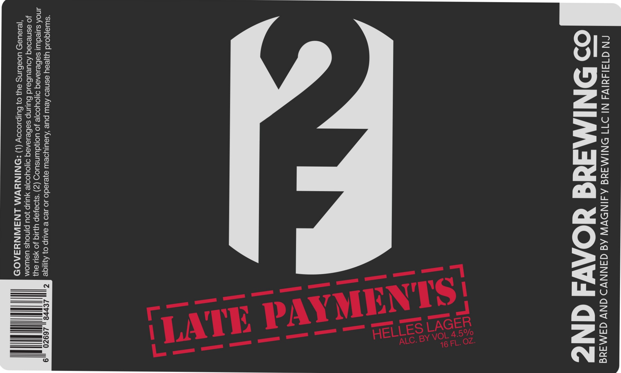 Late Payments by 2nd Favor Brewing Co. - beer label