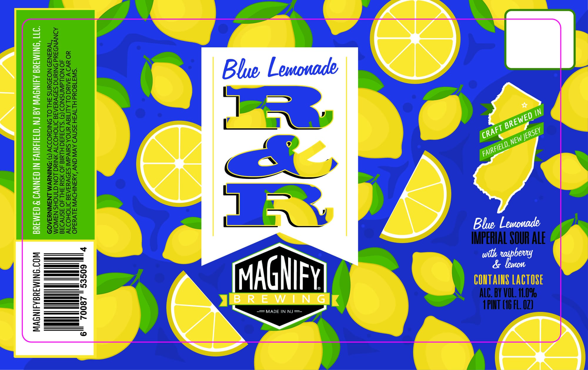 Blue Lemonade by Magnify Brewing - beer label