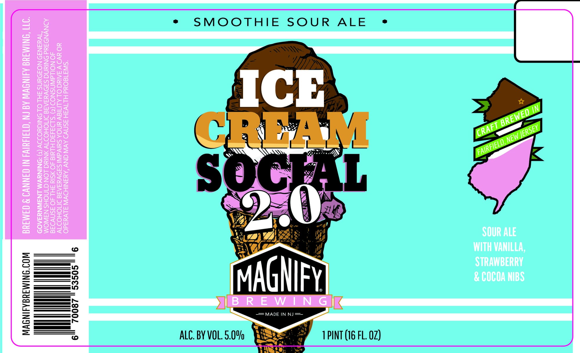 Ice Cream Social 2.0 by Magnify Brewing - beer label