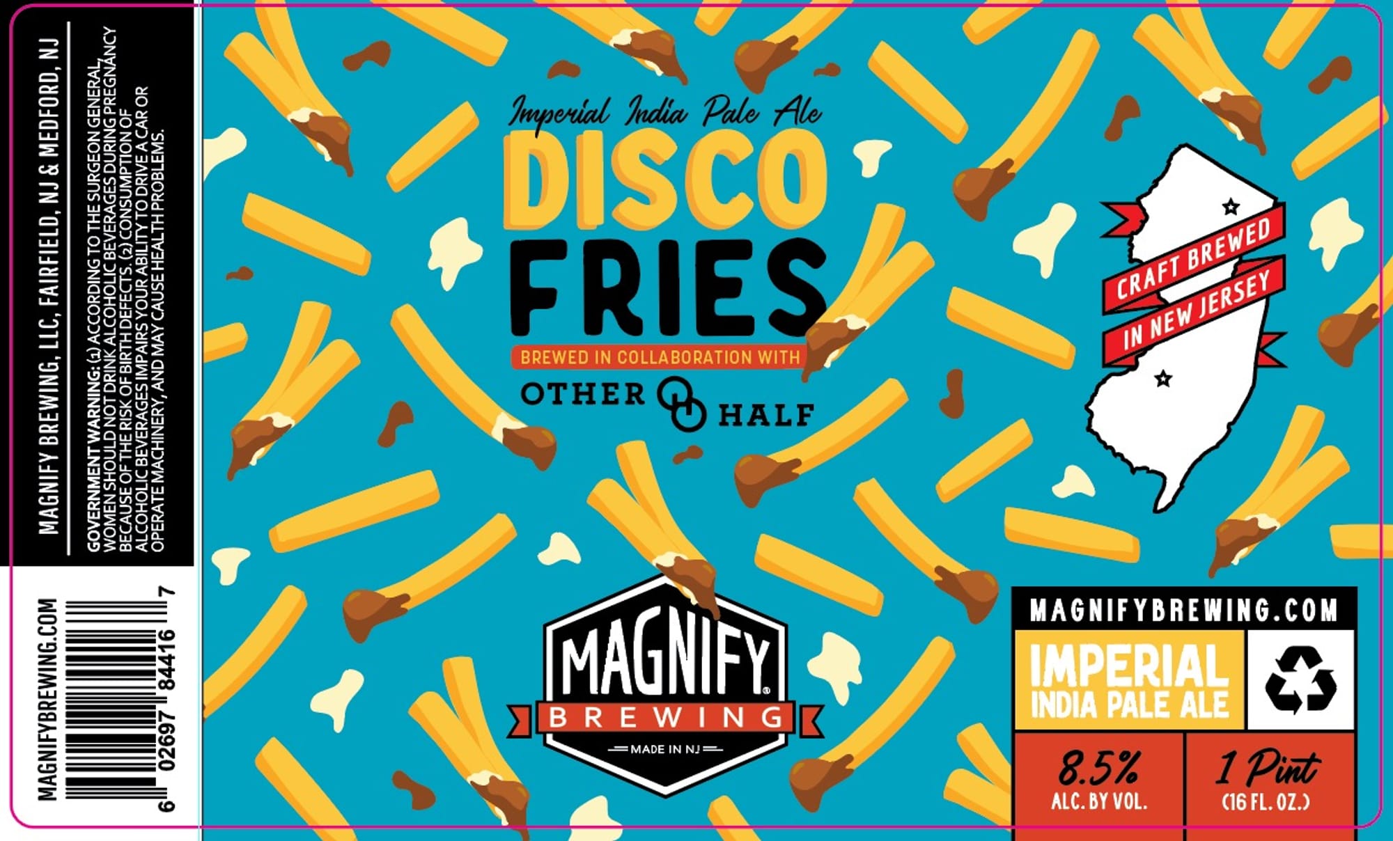 Disco Fries by Magnify Brewing - beer label