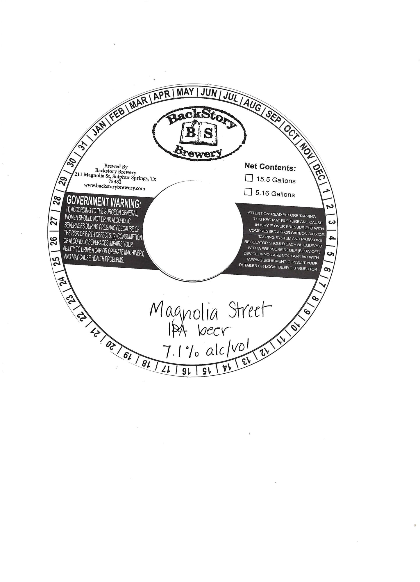 Magnolia Street by BackStory Brewing - beer label