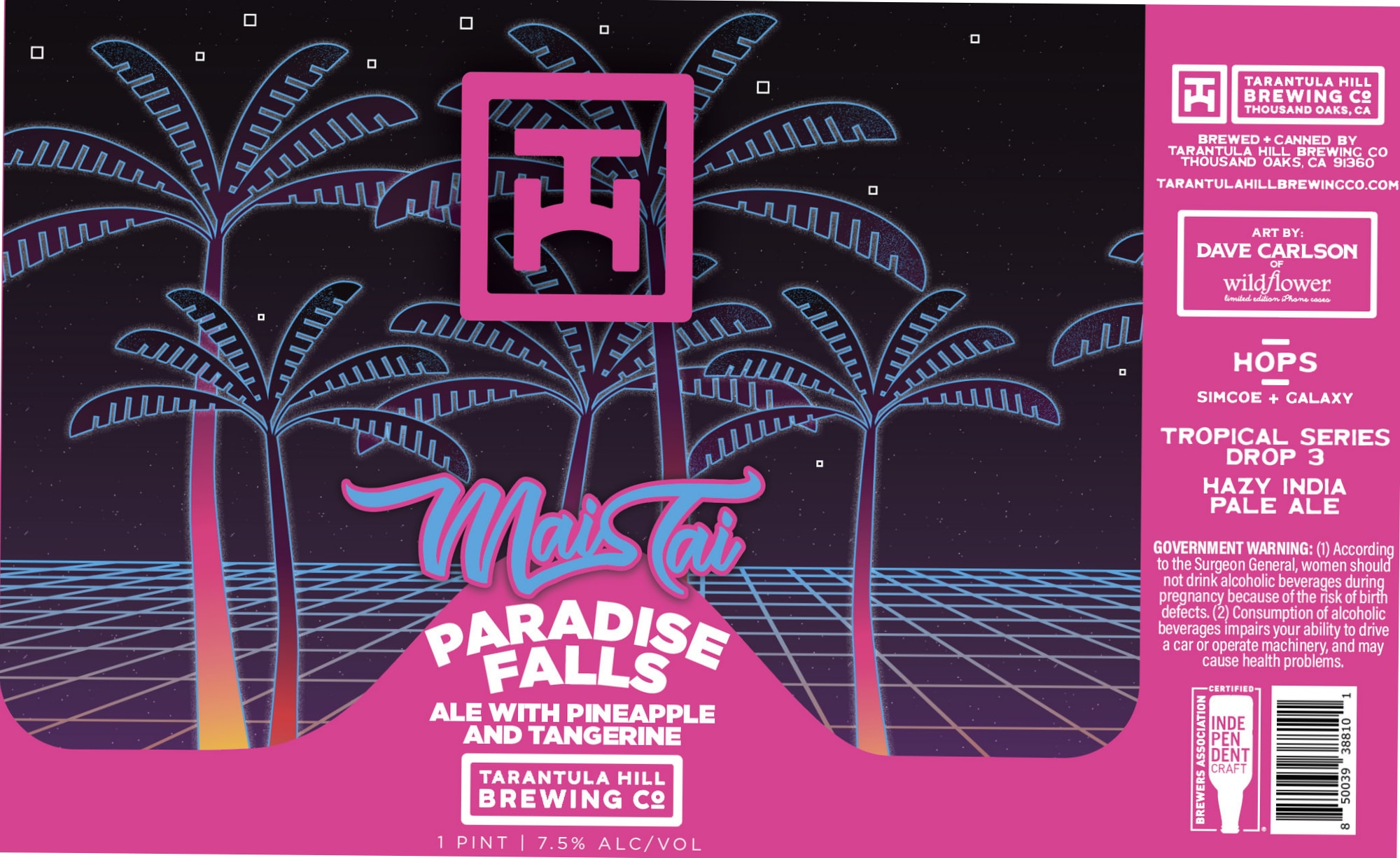 Mai Tai Paradise Falls by Tarantula Hill Brewing Co. - beer label