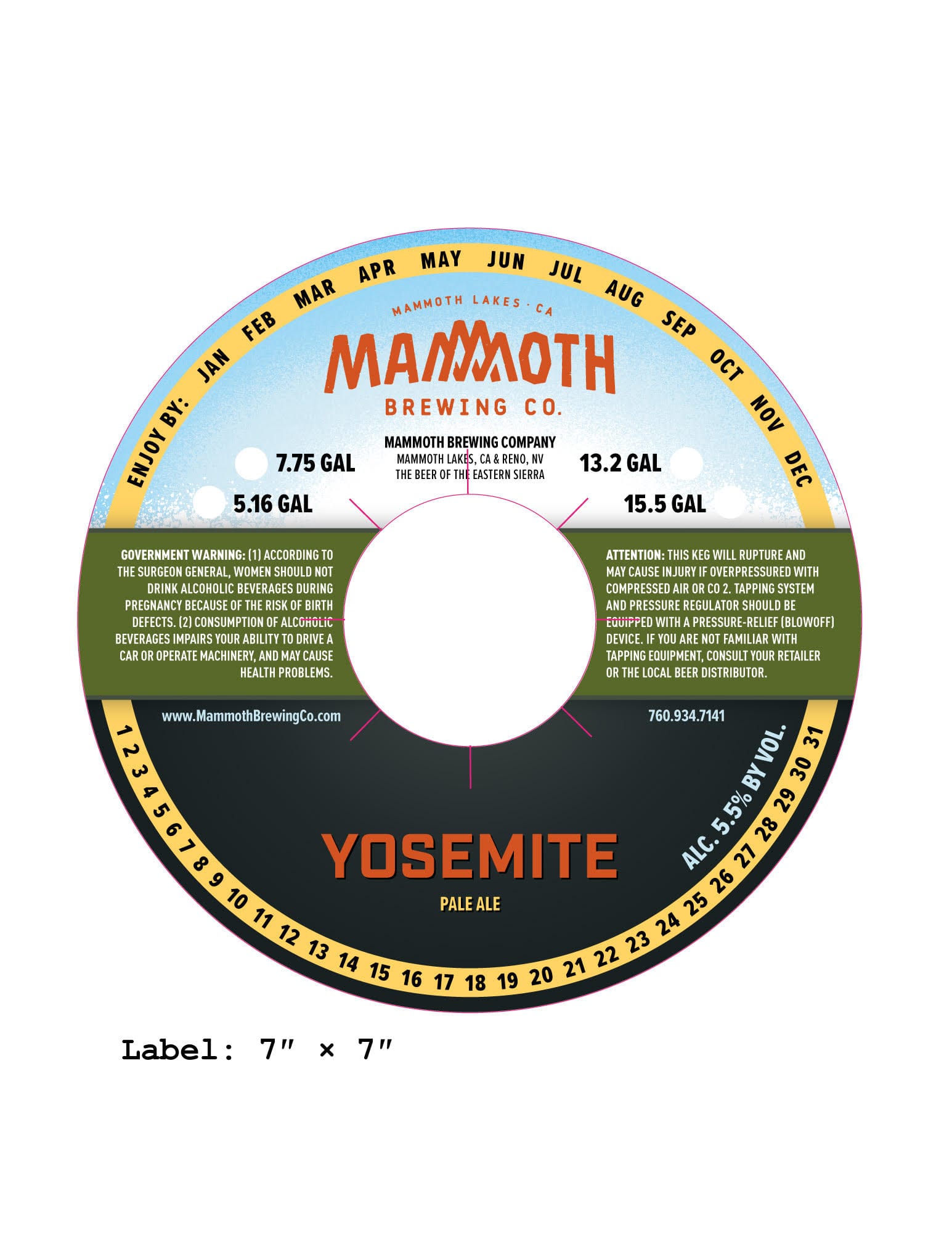 Yosemite Pale Ale by Mammoth Brewing Company - beer label