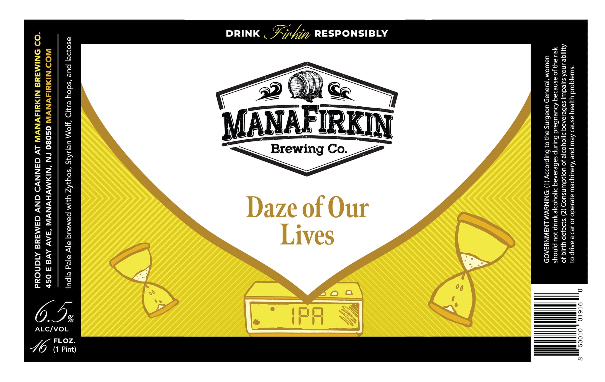 Daze of Our Lives by Manafirkin Brewing Co. - beer label