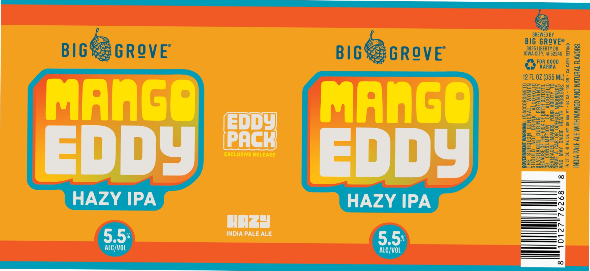 Mango Eddy by Big Grove - beer label